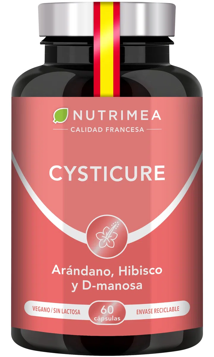 CYSTICURE - Arándano Rojo, Hibisco y D-Manosa - Molestias Urinarias y Protección de Flora Íntima - 60 Cápsulas Veganas - Natural, Sin OGM, Sin Lactosa y Sin Gluten - Nutrimea - Fabricado en Francia