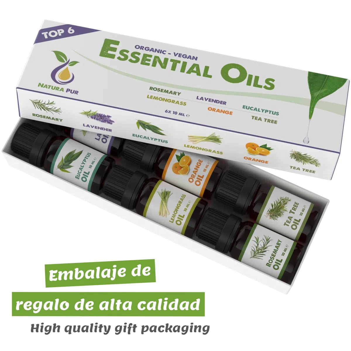 Natura Pur Set de aceites esenciales orgánicos y puros