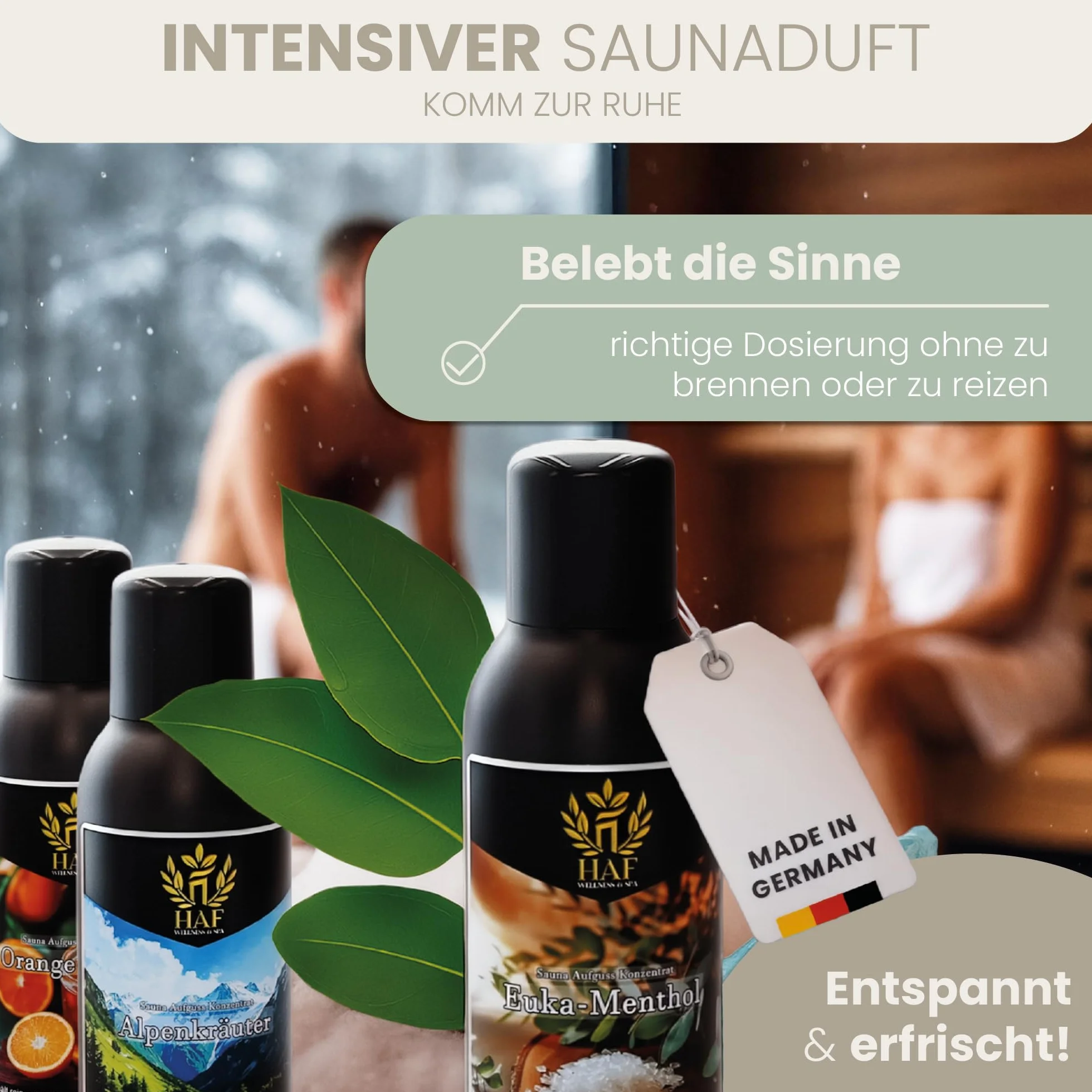HAF Concentrado para sauna de pino de montaña de 250 ml, aroma de sauna con aceites esenciales naturales, infusión de sauna sin aditivos artificiales, aceite de sauna para un aroma intenso y duradero
