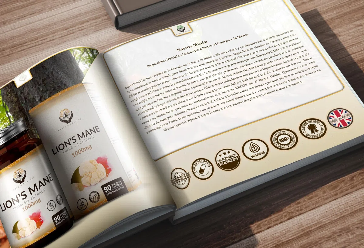 EN Melena de Leon Suplemento | 90 Cápsulas de Lions Mane | 1000mg Hongos Melana de Leon de Alta Potencia por Porción | Sin OGM, Gluten, Lácteos y Alérgenos | Hecho en el RU