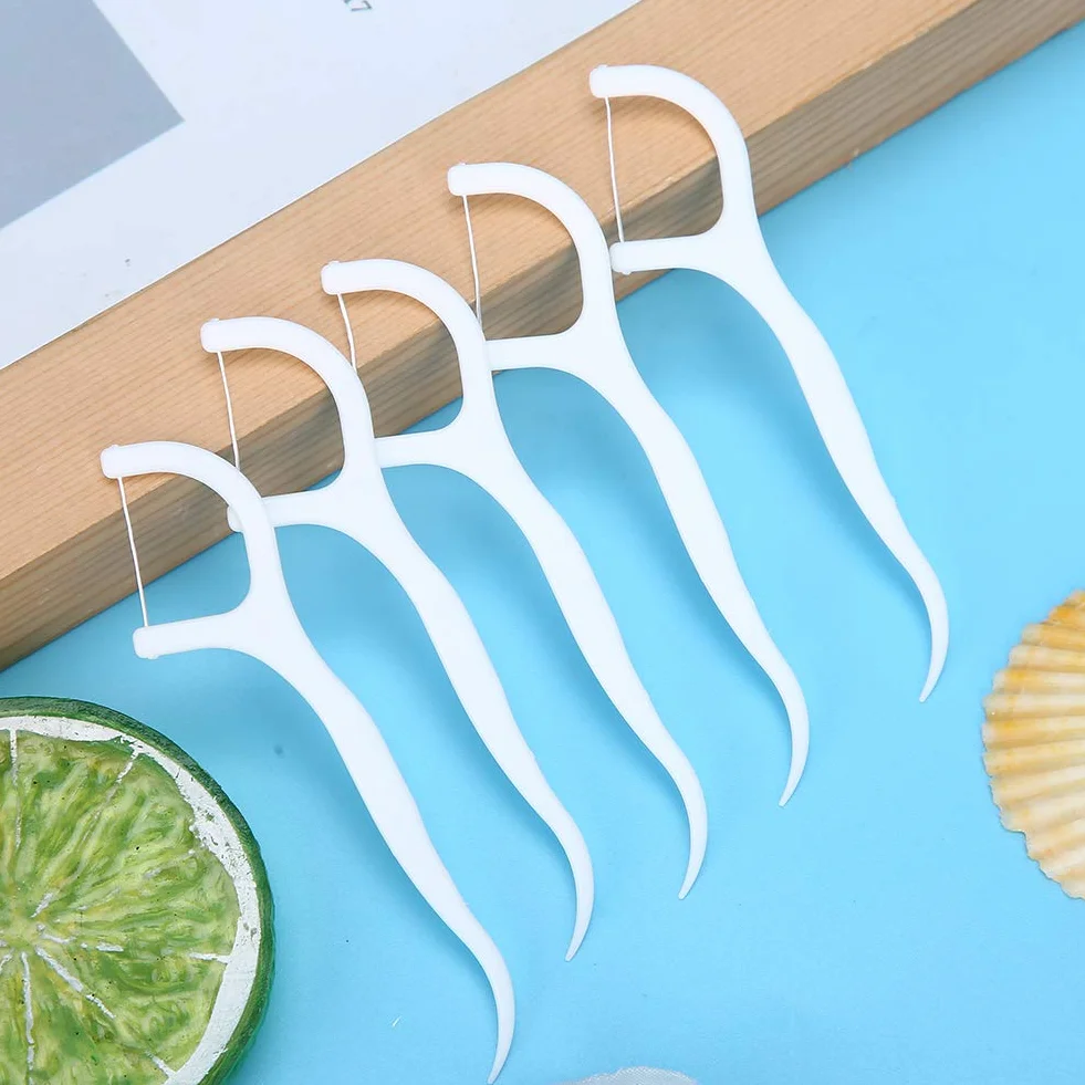 500 piezas de hilo dental desechable, palillos de hilo dental portátiles, palo de hilo dental, herramienta de cuidado bucal para eliminar manchas de dientes