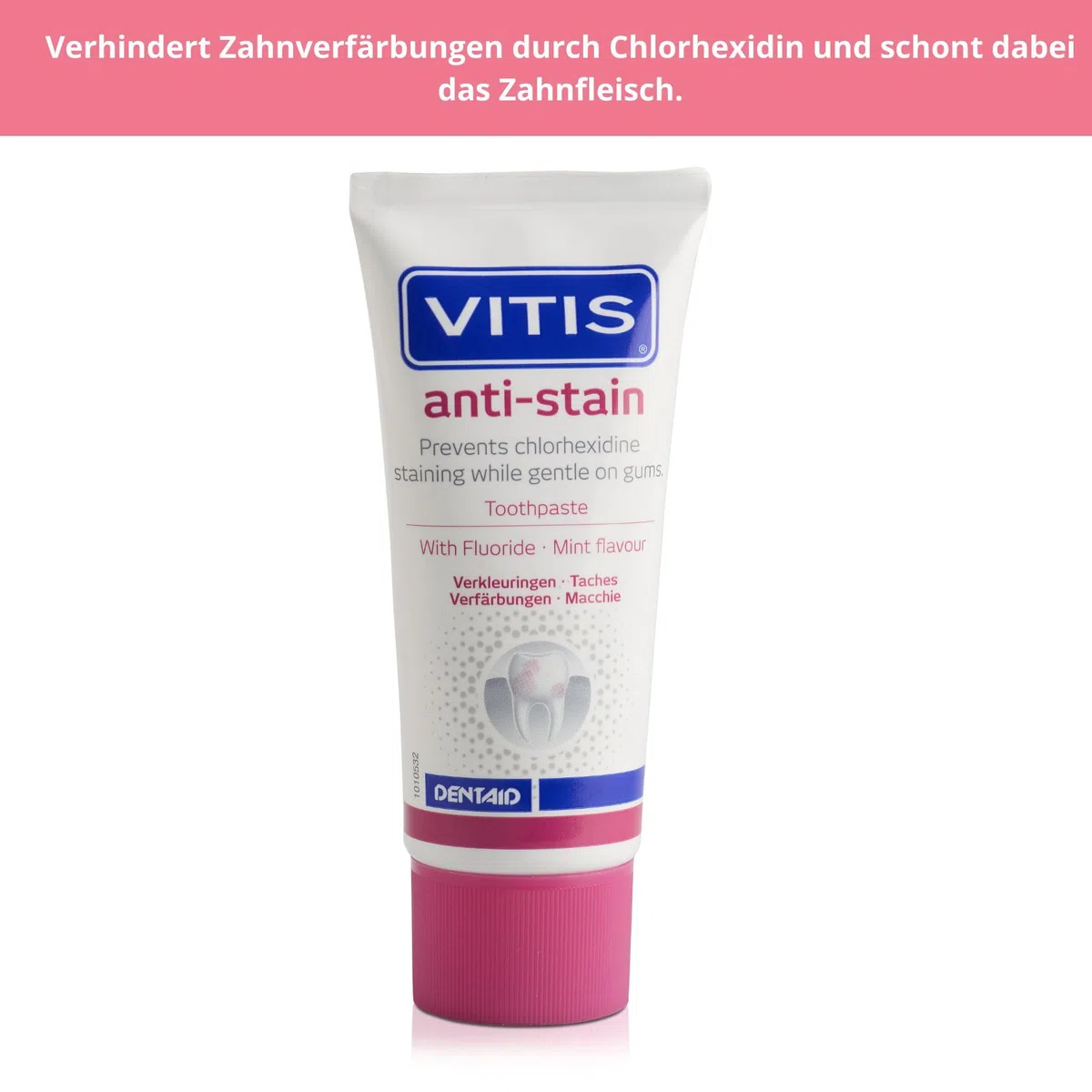 VITIS Kit de cuidado dental antimanchas – Pasta de dientes antimanchas + cepillo de dientes gingival – para el cuidado bucal diario