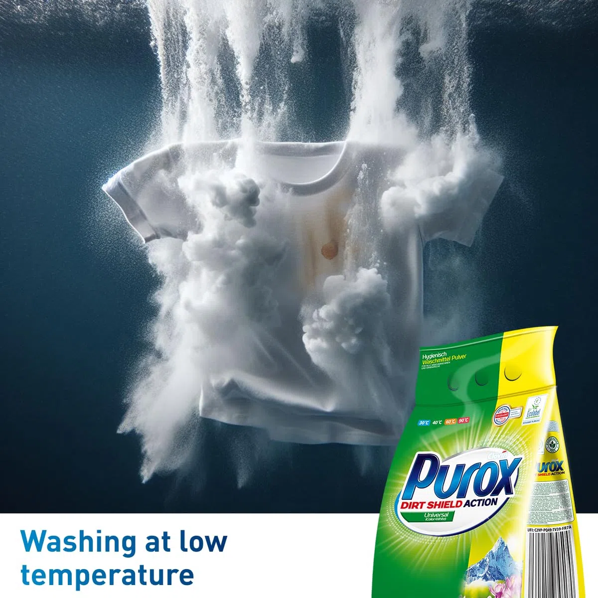 PUROX UNIVERSAL Detergente Lavadora Polvo en bolsa (142 Lavados) – para todo tipo de tejidos, elimina manchas, ecológico, protege contra la cal, 10 kg