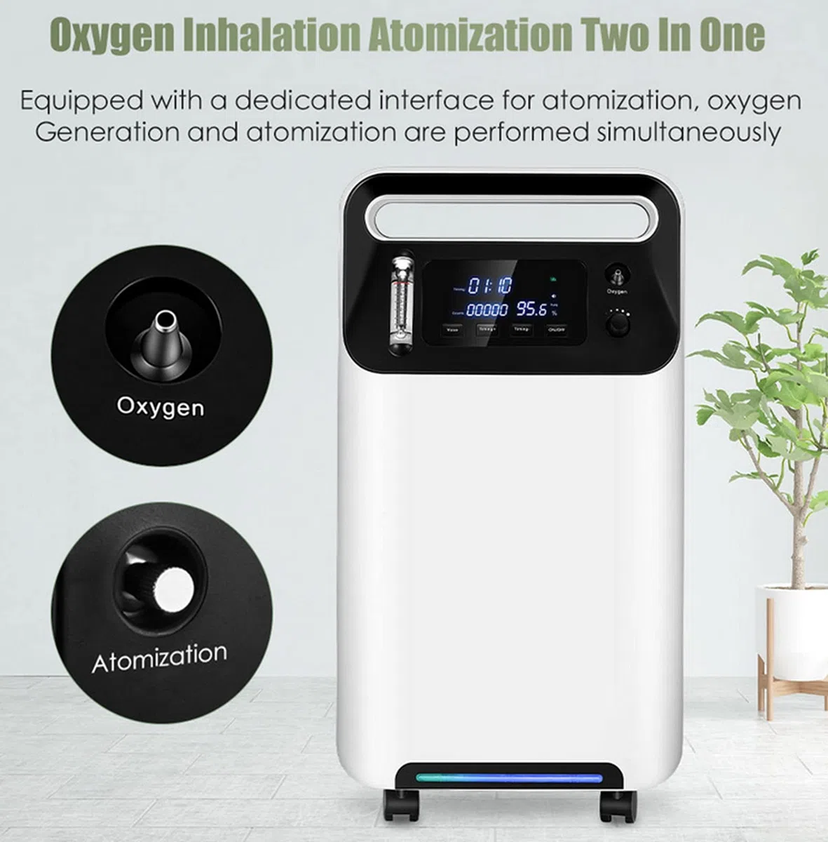 Concentrador y generador de oxígeno de 1 a 5 L/min.