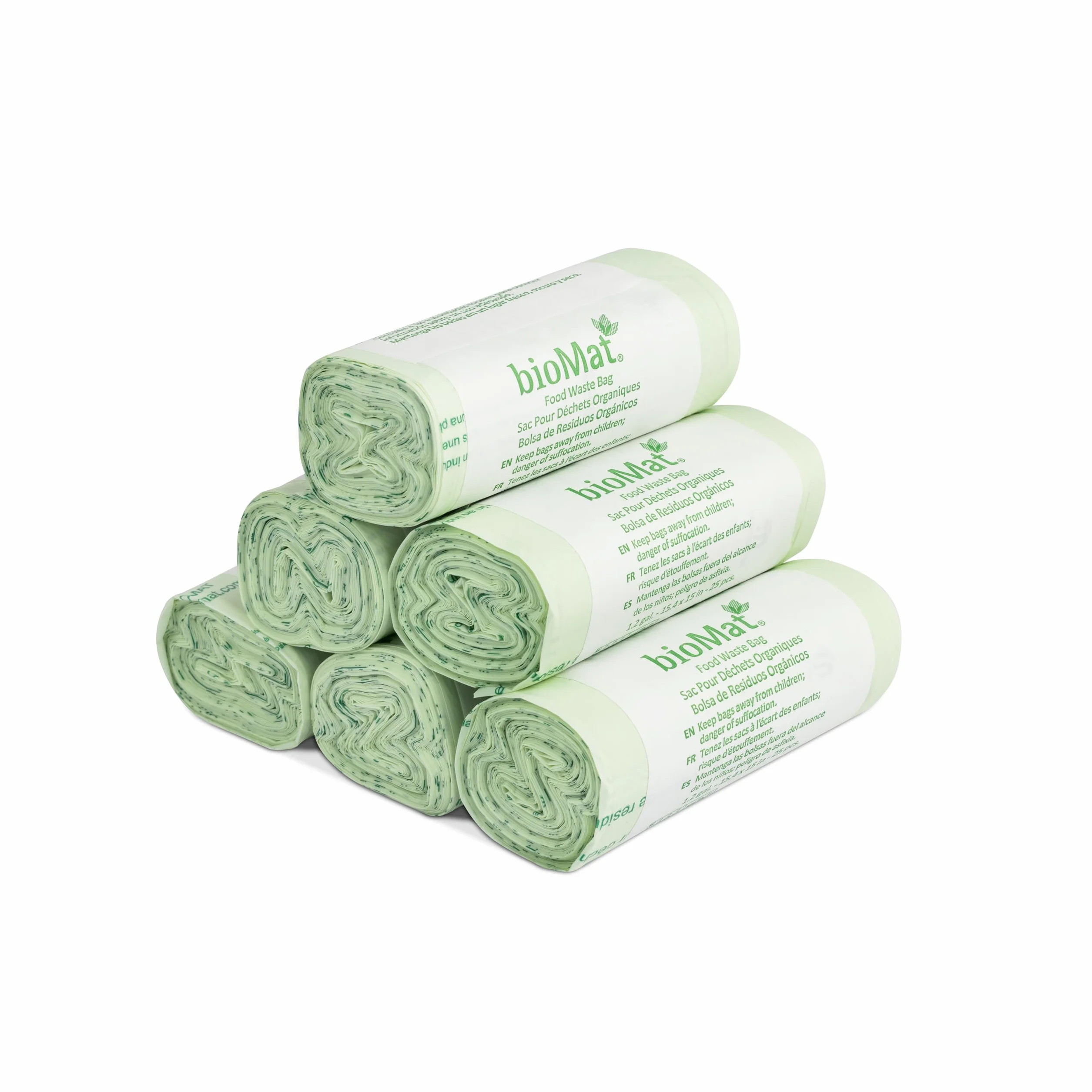 bioMat Bolsas de Basura Compostables 6 l, 150 Bolsas, Bolsas para Inodoro y Baño, Neutralidad Climática, Fabricado en Alemania