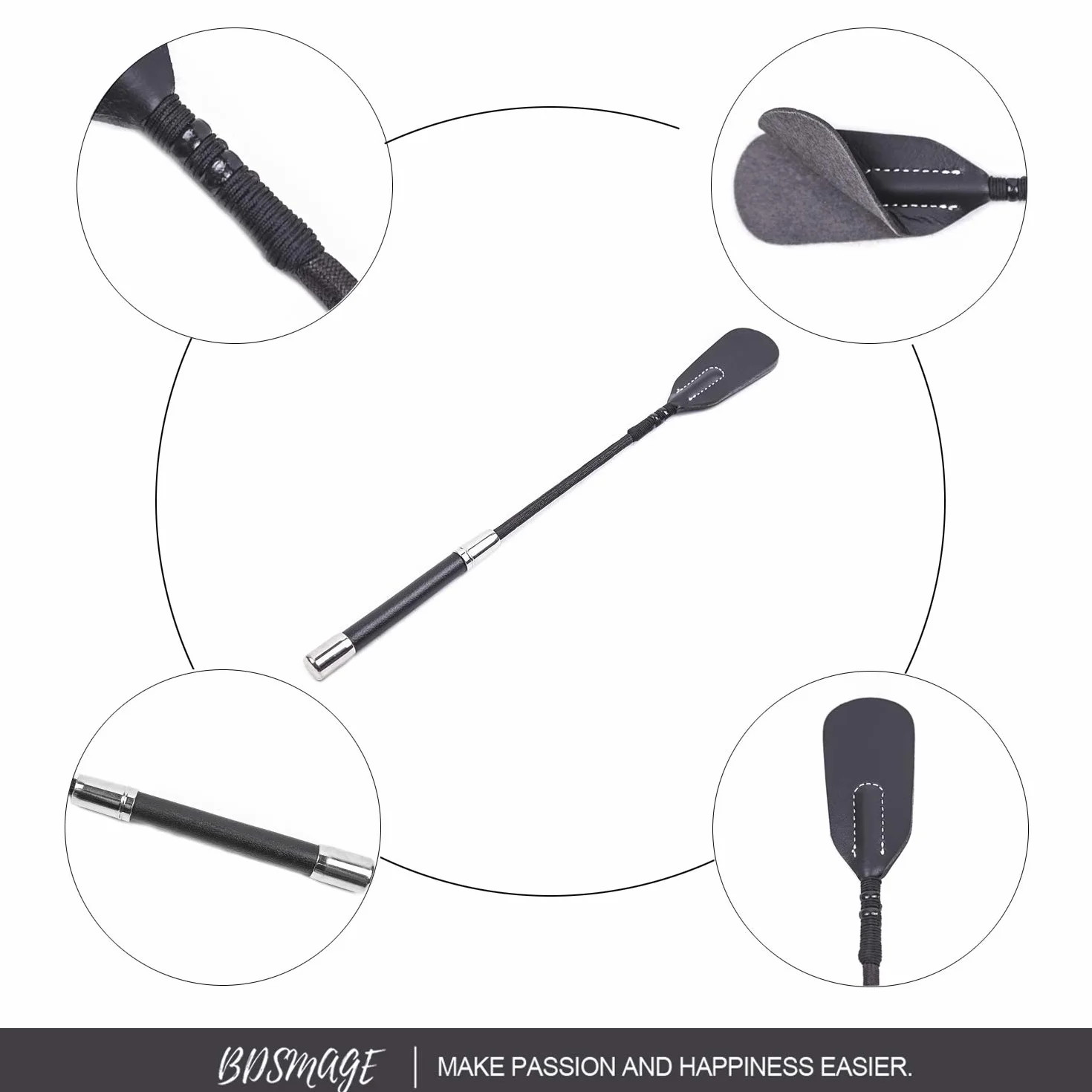 35cm Látigo Erótico Plumas con Mango Cuero,Cosquillas para Azotar Conjunto Cultivos Bondage BDSM Juguete Sexual Palo para Fetiche Parejas