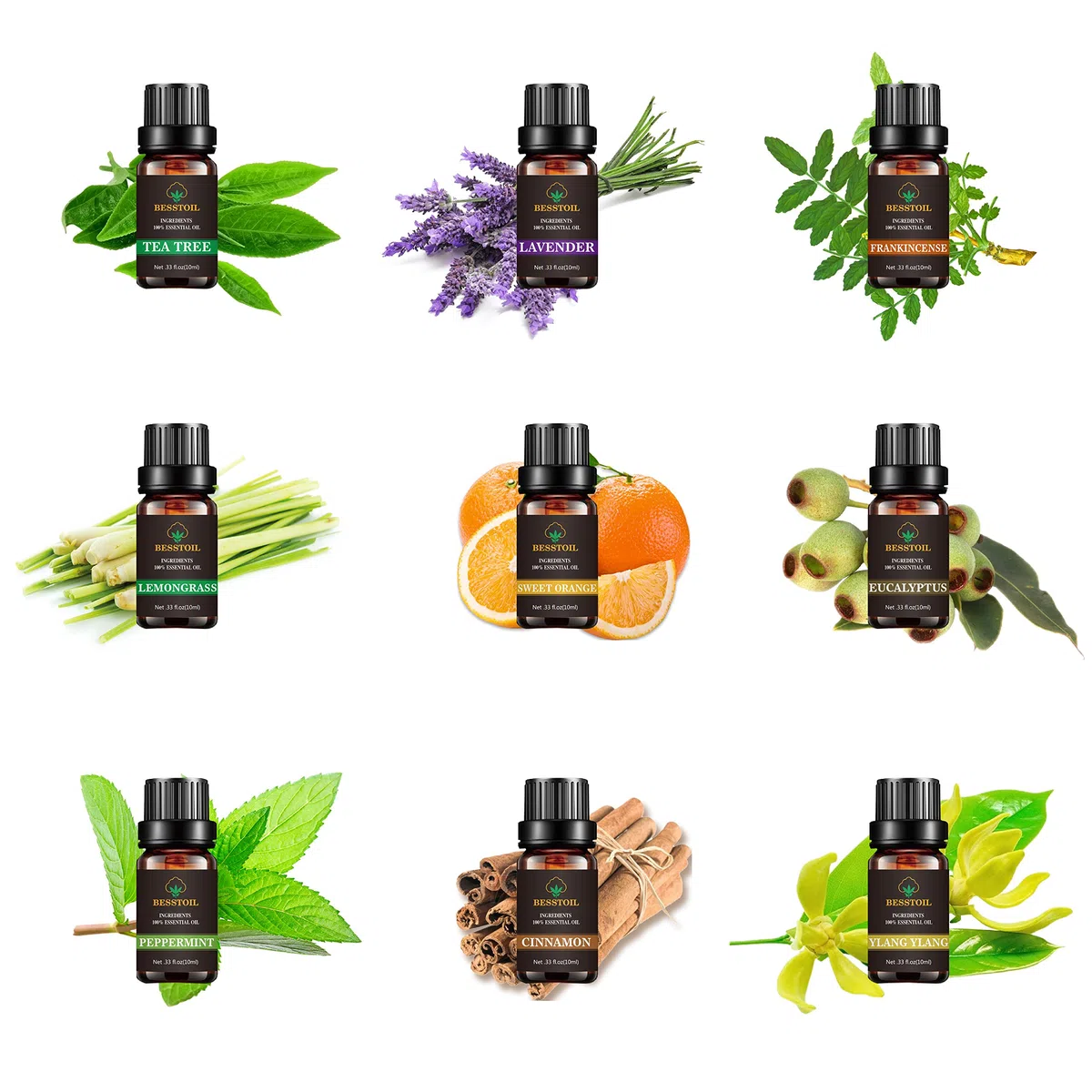 Juego de aceites esenciales de grado terapéutico Besstoil 100%puro aromaterapia aromática Set de regalo