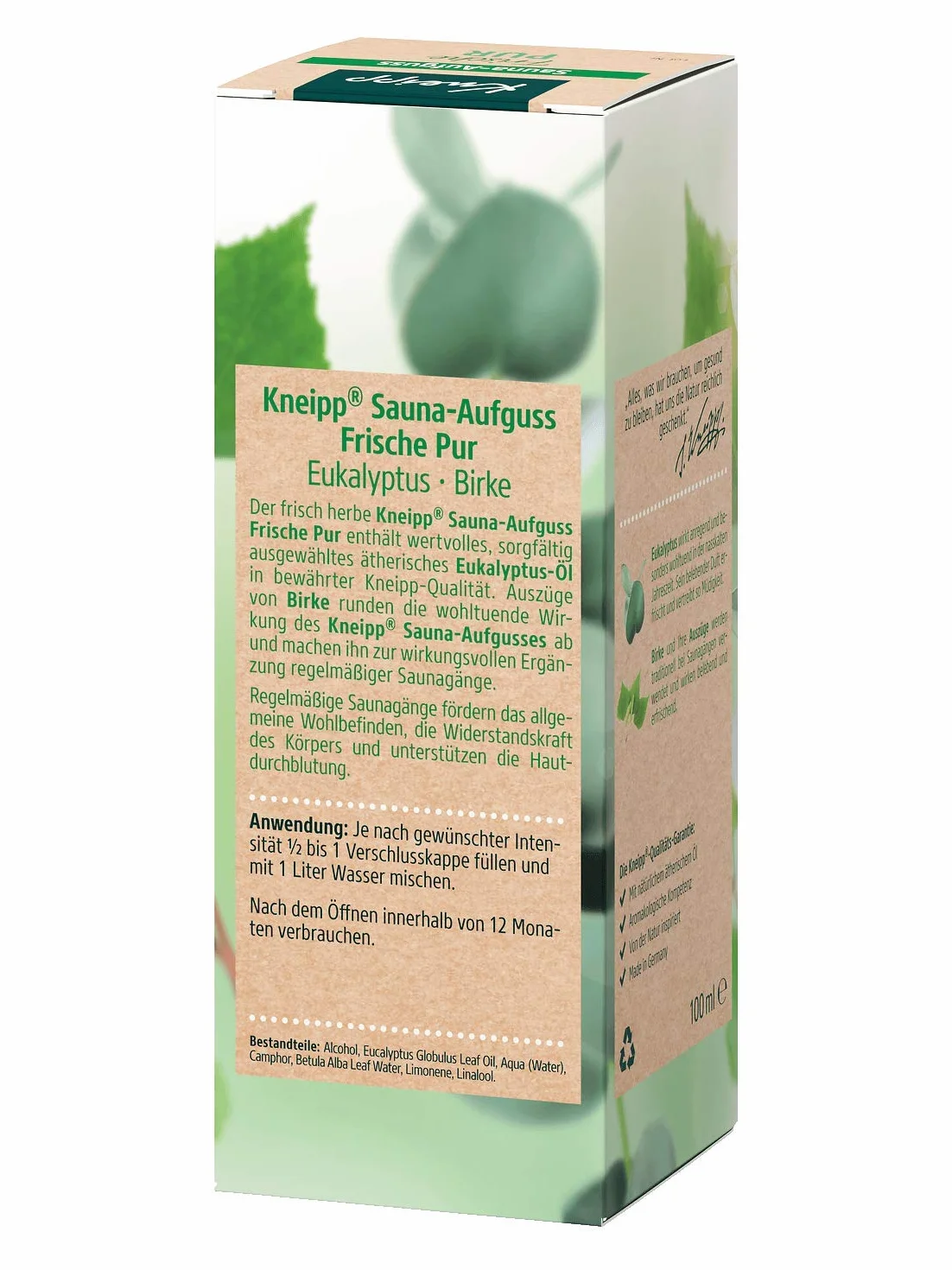 Kneipp Sauna-Aufguss Frische Pur, 100 ml Solución