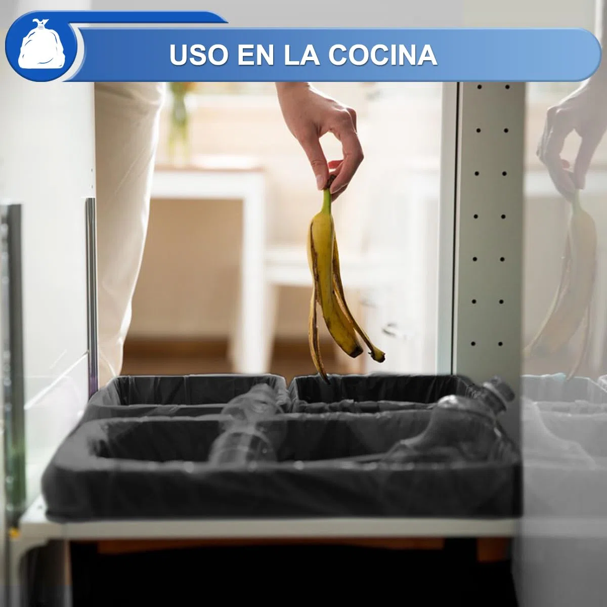 XUXRUS 200 Bolsas de Basura 15L, Bolsa Basura Pequeña para Baño, Negra, Resistente, Antifugas, Antidesgarro, Sin Olor para Cocina, Salón, Oficina (50 x 55 cm)