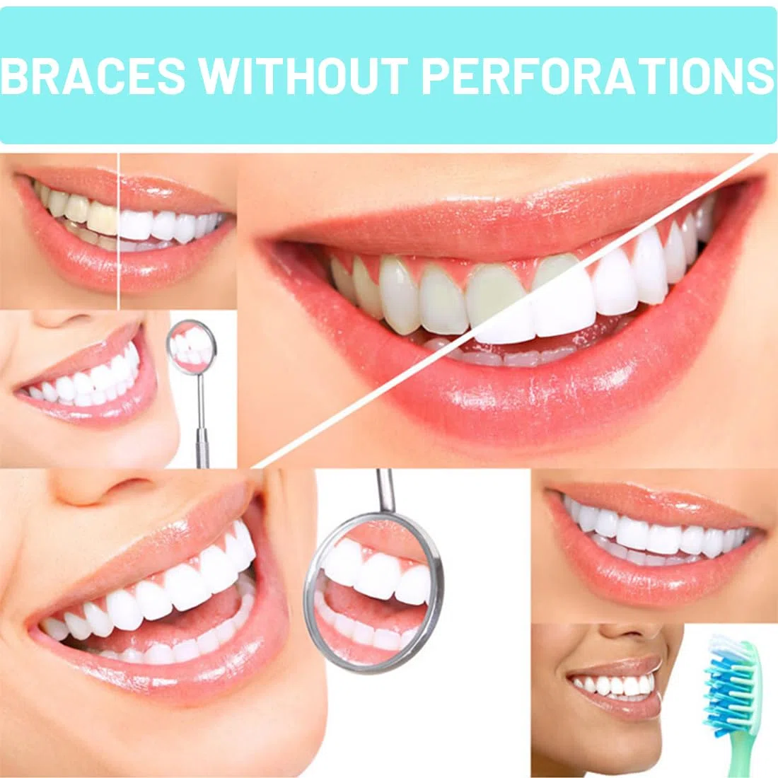 2 Pares Carillas Dentales Ajustables, Dientes Postizos Temporales,Dentaduras Superior e Inferior Instantáneas, con Mini Pinzas Para el Blanqueamiento de Dientes Con Cobertura Imperfecta