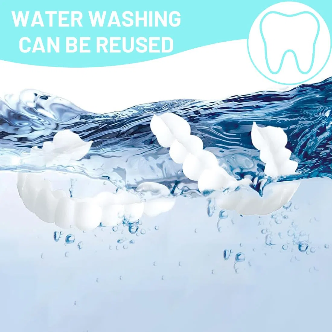 2 Pares Carillas Dentales Ajustables, Dientes Postizos Temporales,Dentaduras Superior e Inferior Instantáneas, con Mini Pinzas Para el Blanqueamiento de Dientes Con Cobertura Imperfecta