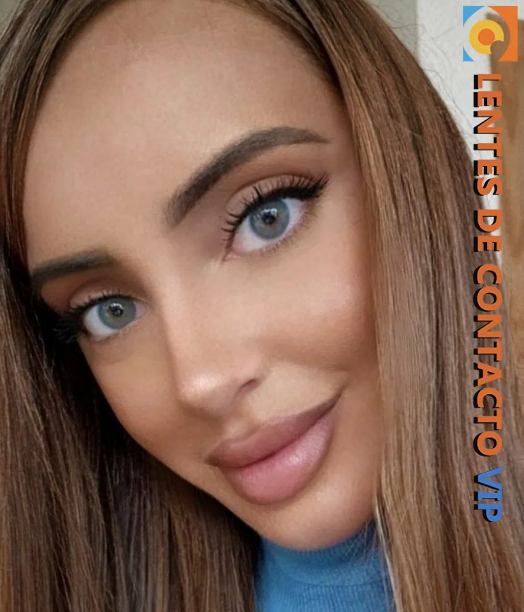 Pop VIP Lentillas de Color Azul y Verde con diseño super natural 2 Lentes de contacto anuales + portalentes + pinza + aplicador