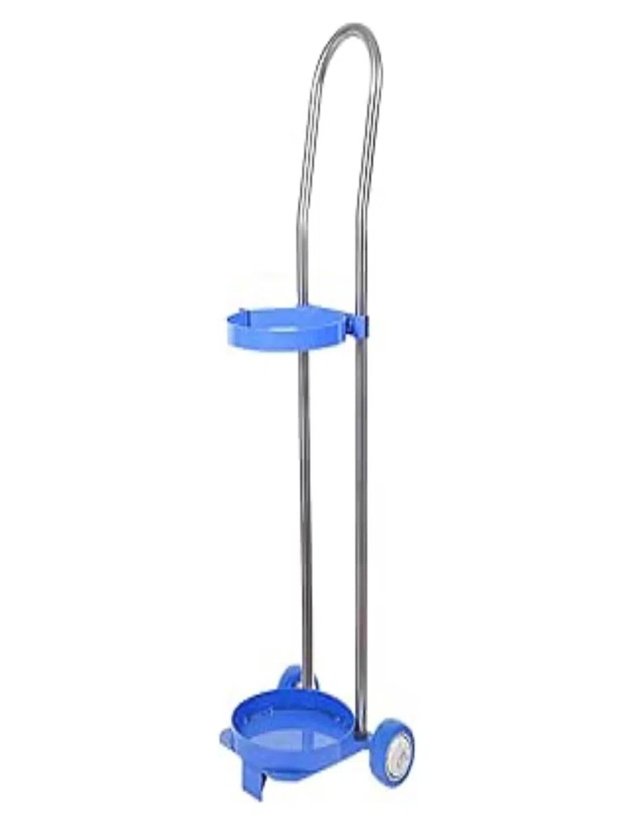Carro de tanque de oxígeno portátil con altura ajustable y ruedas silenciosas, soporte cilíndrico de acero para transporte, cuidado del hogar, (87 cm/34.3), 87 cm/34.3, 87 cm/34.3