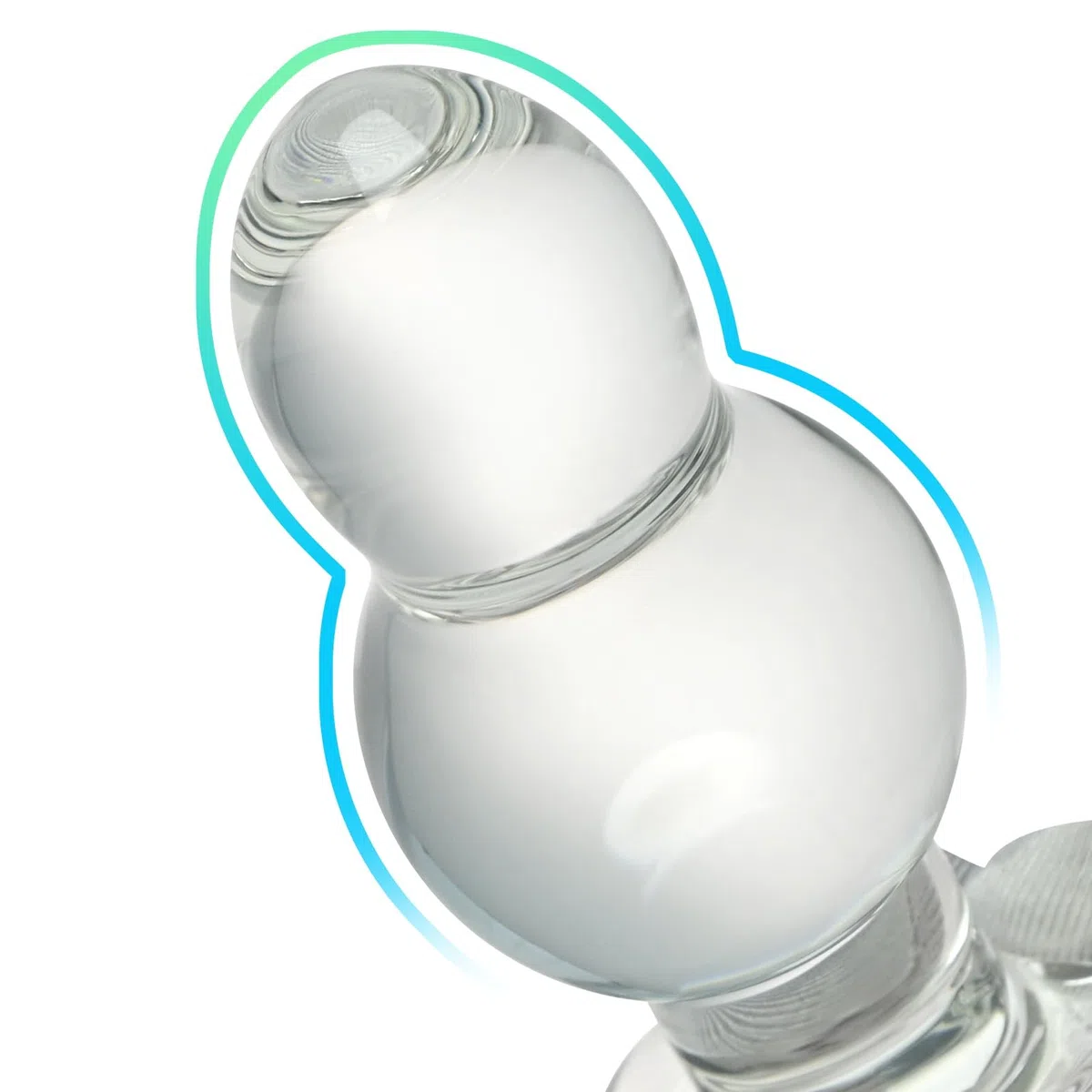 Roluck Plug Anal De Vidrio, Plug De Cristal Con 2 Bolas, Dildo Anal De Vidrio, Entrenador Anal, Bolas Anales, Juguetes Sexuales Para Hombres Y Mujeres, MasturbacióN, Regalo De San ValentíN (M)