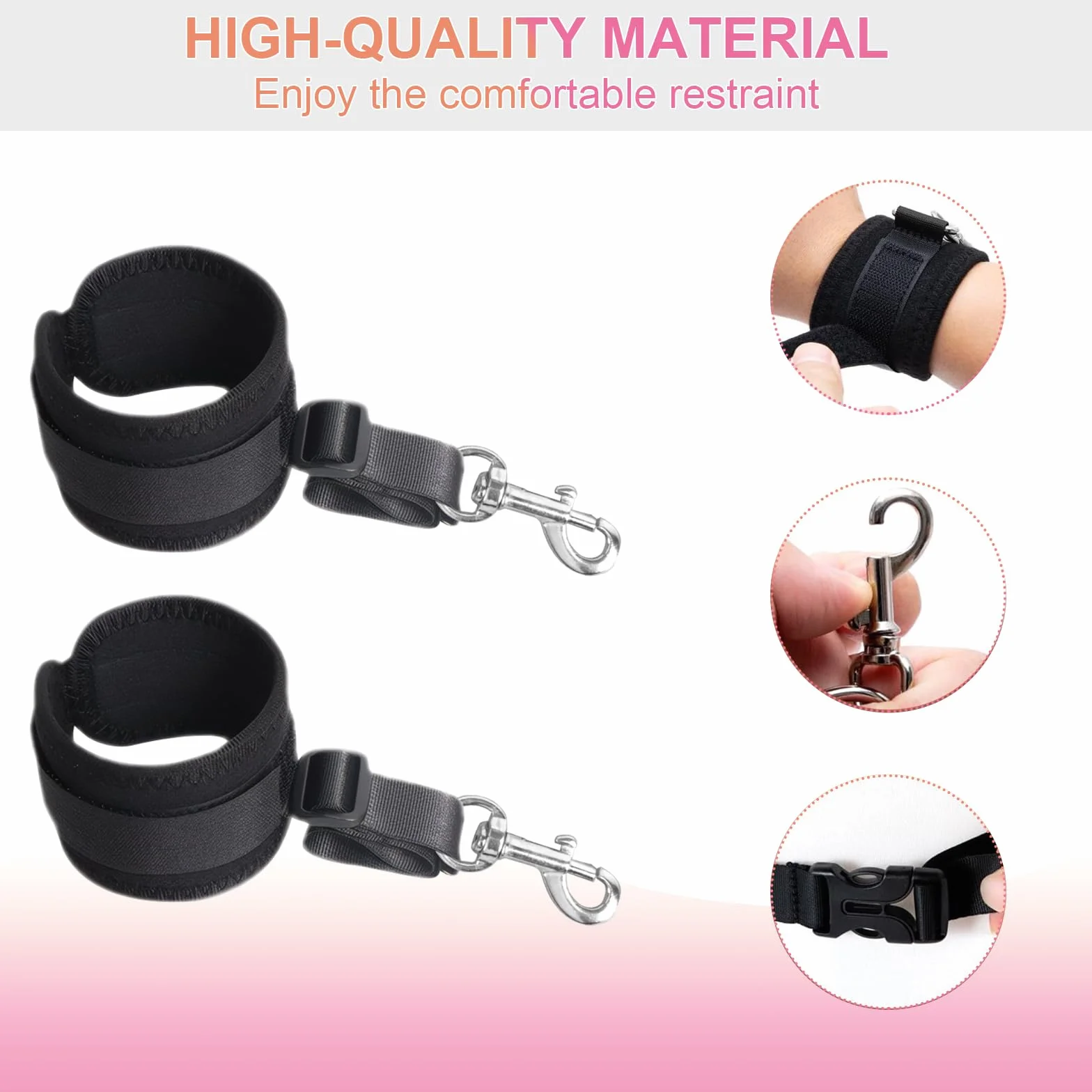 Qoosea SM Bondage Kit, Restraints Kits para Cama, Erótico Set Juguetes Sexuales para Parejas, BDSM Restraints Kits Erótico con Esposas Máscara de Ojos para Principiantes y Experimentados