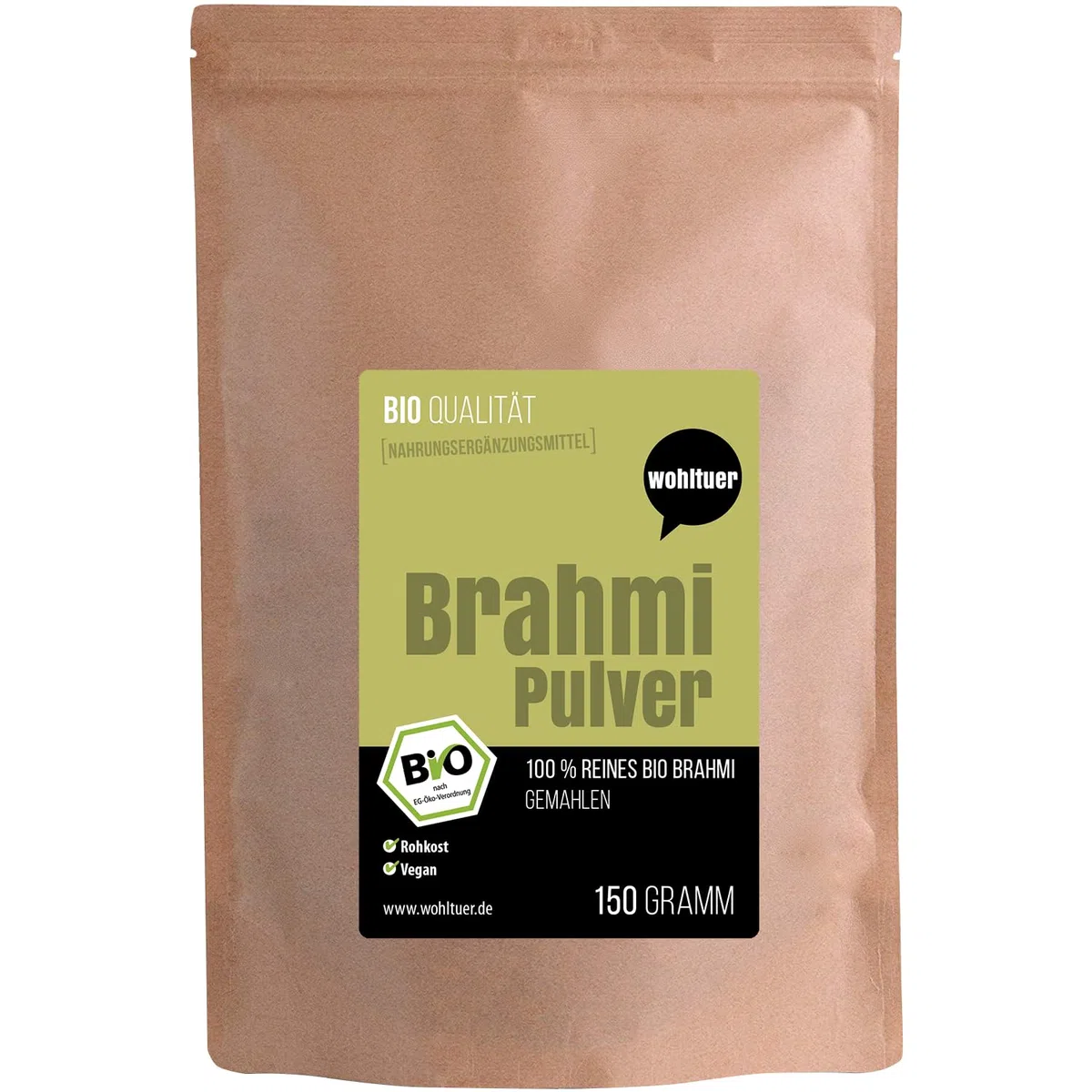 Brahmi en polvo orgánico 150 g – Bacopa Monnieri – Planta memoria – 100% crudo y natural puro sin aditivos