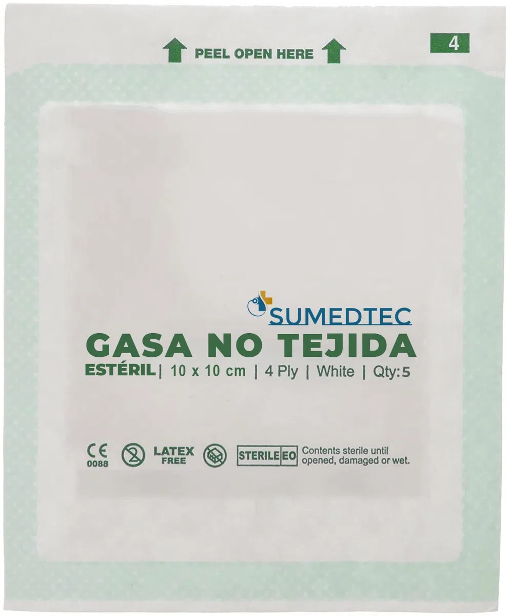 200 x Gasas estériles de 10 x 10 cm Suaves de Tejido no tejido para el cuidado de heridas suministros médicos de primeros auxilios 200 piezas 10 x 10 cm