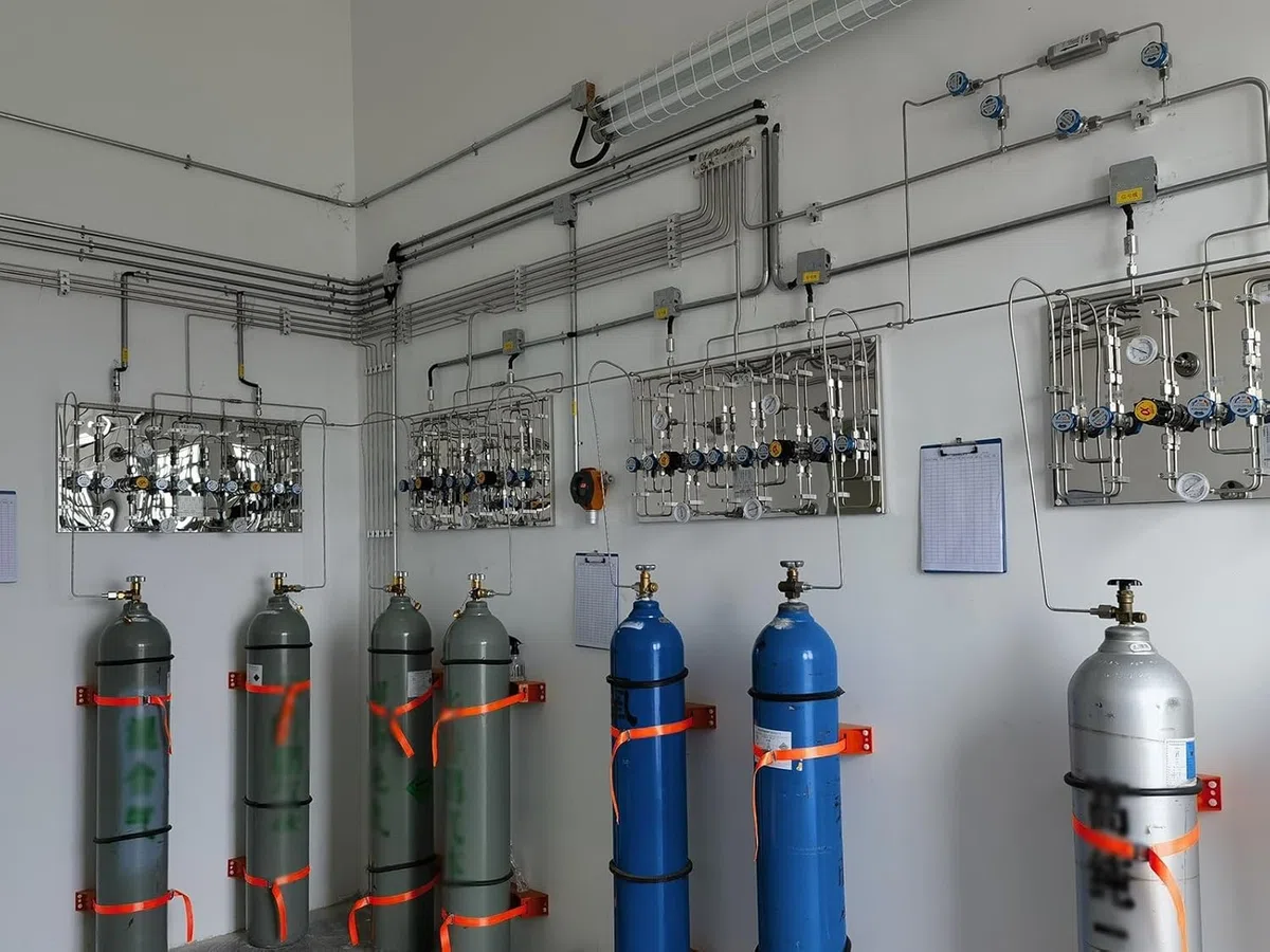 Organizador de almacenamiento portátil para una gestión segura de cilindros de gas en talleres, fábricas y hospitales
