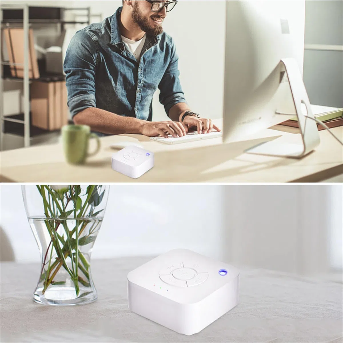 Máquina de sonido para adultos | Máquina de ruido recargable por USB con temporizador de apagado automático de 9 sonidos relajantes,Altavoz multifuncional para la privacidad de la