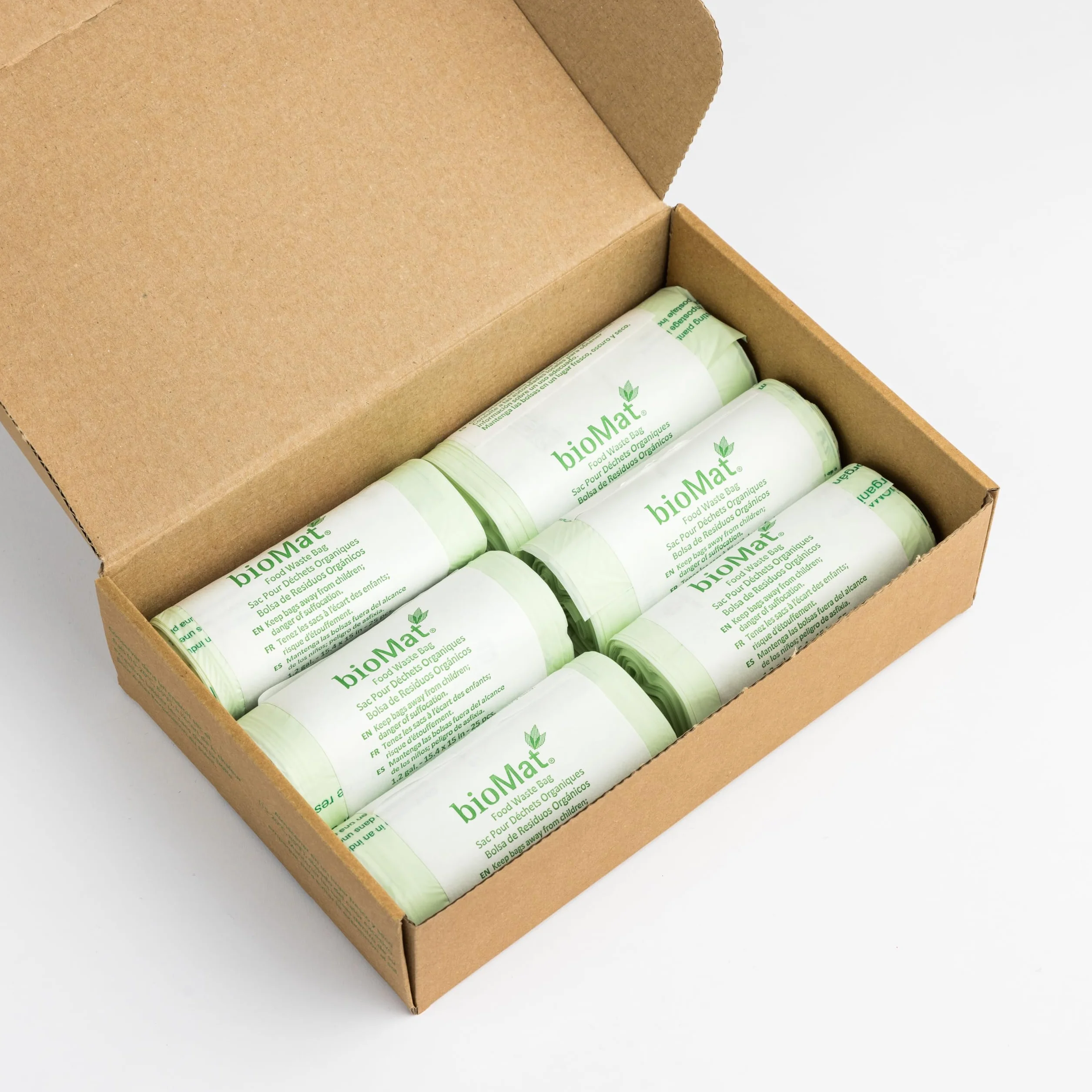 bioMat Bolsas de Basura Compostables 6 l, 150 Bolsas, Bolsas para Inodoro y Baño, Neutralidad Climática, Fabricado en Alemania