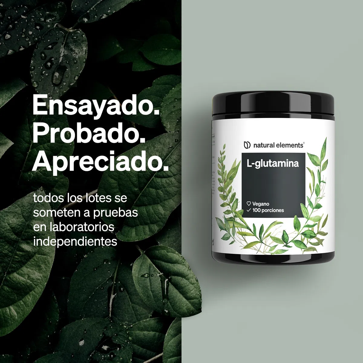 L-Glutamina en Polvo 500g - Fabricado en Alemania - 100 porciones L-Glutamina pura sin sabor- Altamente dosificada, vegana y sin aditivos - Probado en laboratorio