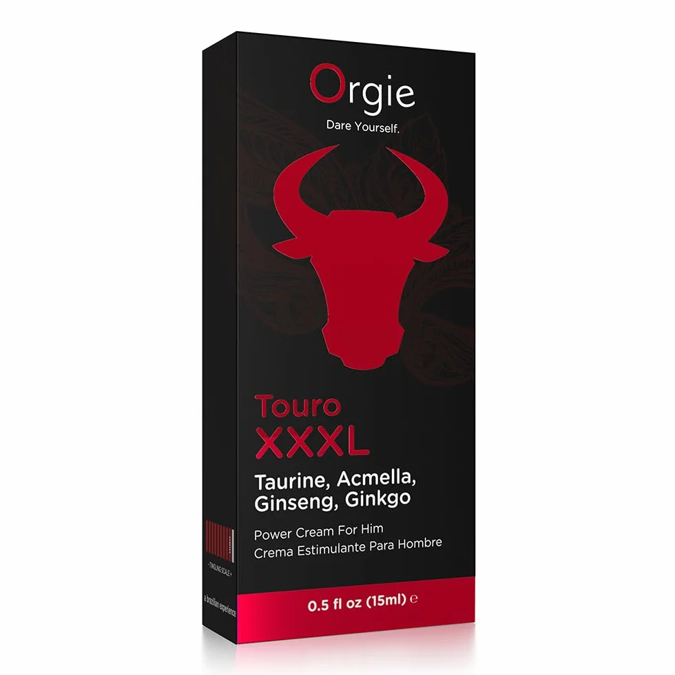 Touro XXXL Crema Masculina Estimulante con Efecto Vibrador y Sensación de Volumen | Ginseng, Acmella y Taurina | Potenciador de Erección | 15ml