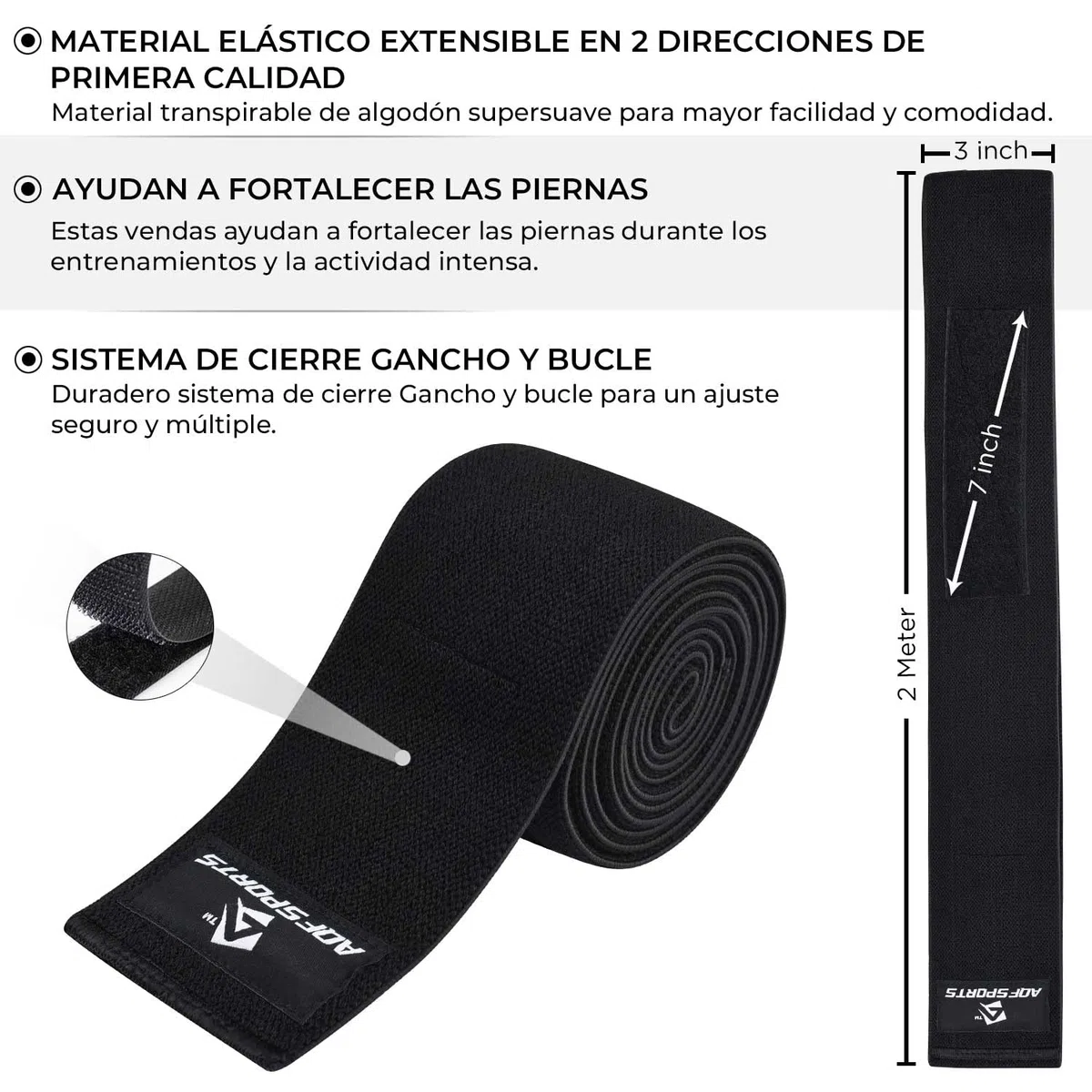 AQF Rodilleras para Levantamiento de Pesas Aprobadas por IPL y USPA (1 par) - Soporte de Rodilla para Menisco y Ligamentos, Vendaje Elástico con Protección para Powerlifting, Gimnasio