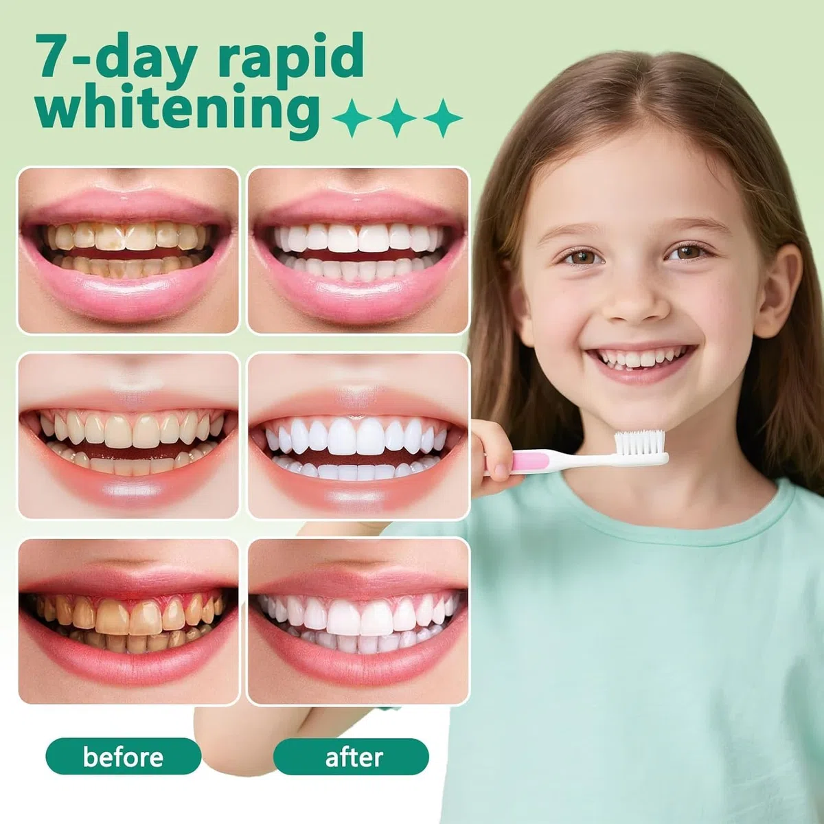 Pasta dental con hidroxiapatita, favorece la remineralización dental, fórmula natural sin flúor, alivia al instante la sensibilidad dental, apta para el cuidado bucal de adultos y niños 7 unidades