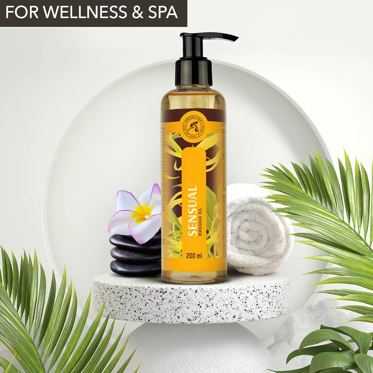 Aceite de Masaje Sensual 200 ml - Mezcla de Almendra Dulce y Semilla de uva - Aceites esenciales de Bergamota y Ylang-Ylang - Corporal para él y ella - para Parejas - Hidratante - Cuidado de la piel