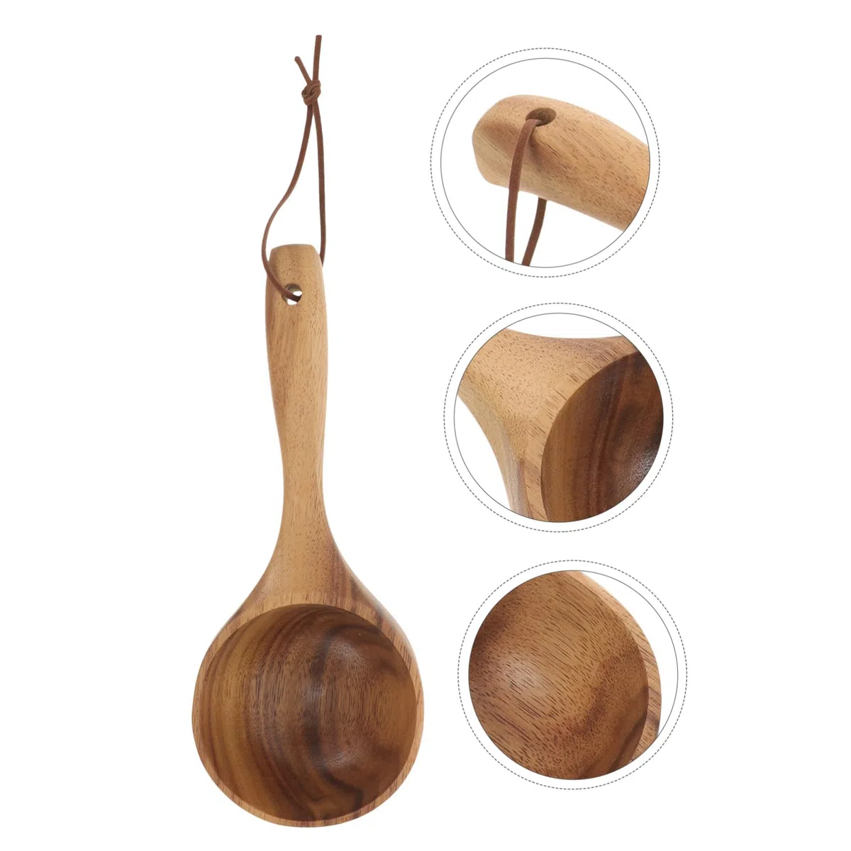 Zerodeko Cucharón de Madera Marrón para Baño y Sauna, Cucharón Labor-Saving y Conveniente Diseño Único y Artesanía Jardín y Restaurante