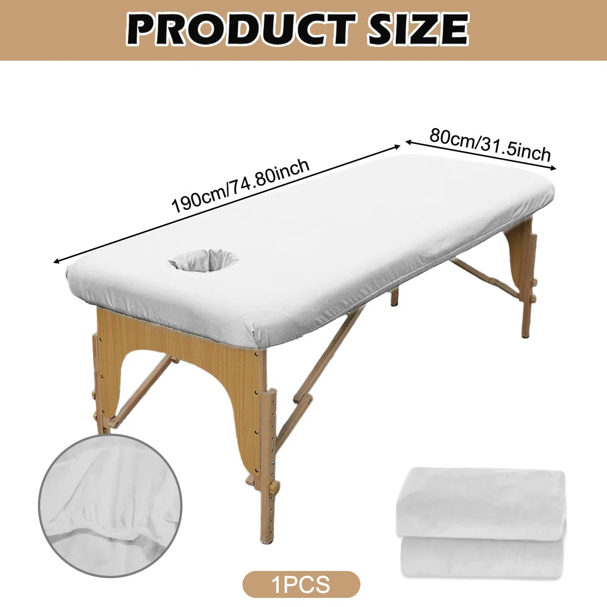 Funda de masaje de 80 x 190 cm, para silla de masaje, resistente al aceite, lavable, funda nórdica de belleza con agujero, funda elástica para mesa de masaje, spa, banco de terapia