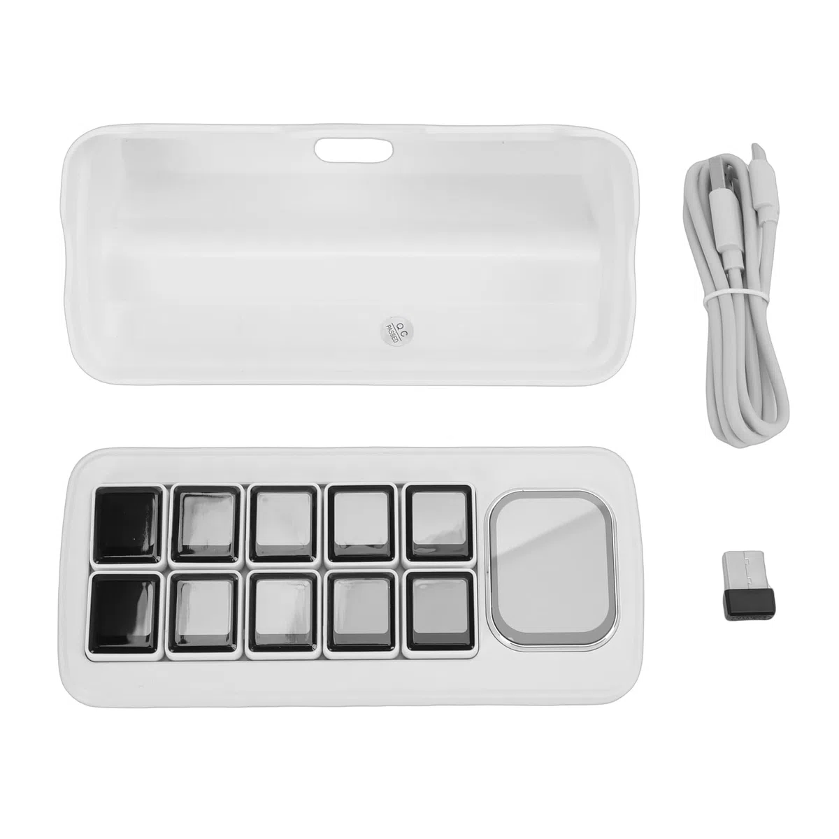 Panel de control de voz AI con teclas macro LCD para automatización eficiente de tareas y edición de temas, para uso doméstico inteligente (blanco)