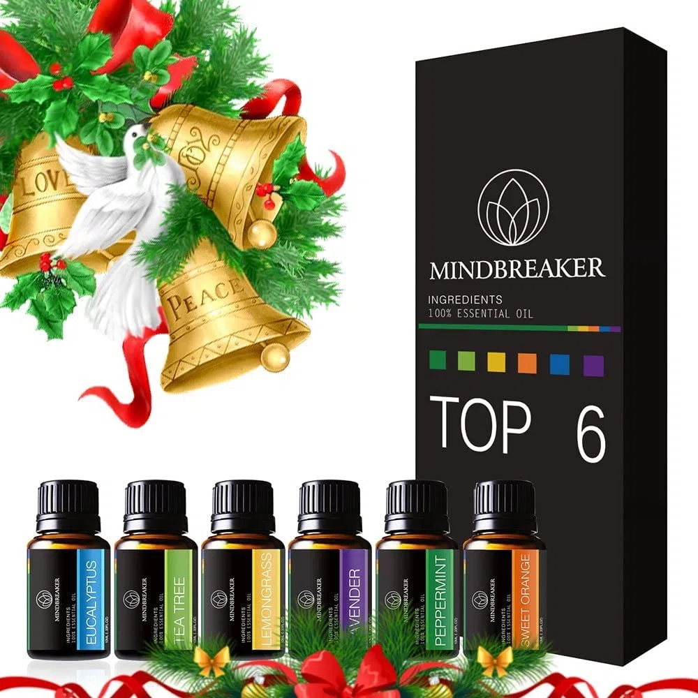 Aceite esencial aromaterapia Set incluye parte superior 6 Set de regalo: lavanda, Naranja Dulce, menta, árbol de té, citronela, eucalyptus-100% Pure