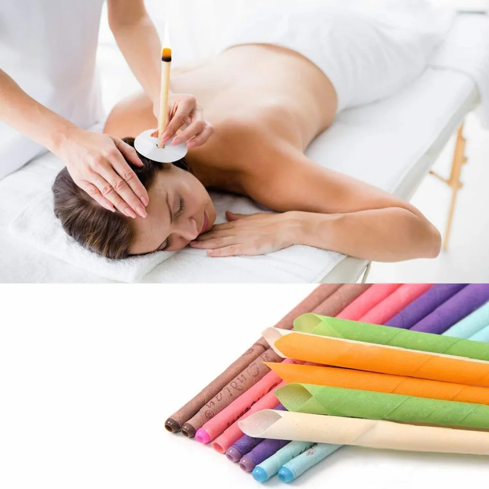 32 velas de oreja, conos de vela de cera de abejas - kit de vela de oreja para eliminar la cera de oreja con cera de abejas orgánica natural (32)