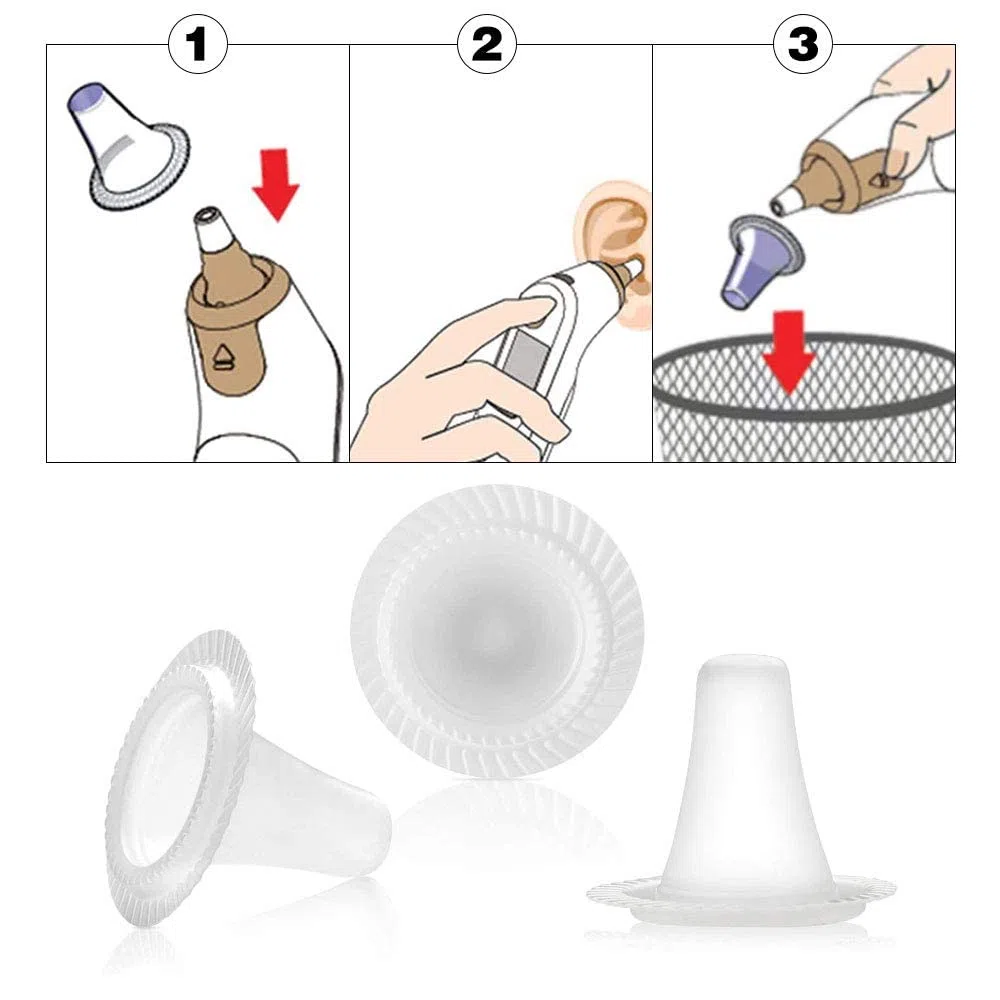 500PCS TermóMetro Protector OíDos, Tapa De Sonda De TermóMetro De OíDo Para Todos Los Modelos Braun Thermoscan Y Otros Tipos De TermóMetros Digitales,Tapa Desechable Reemplazable