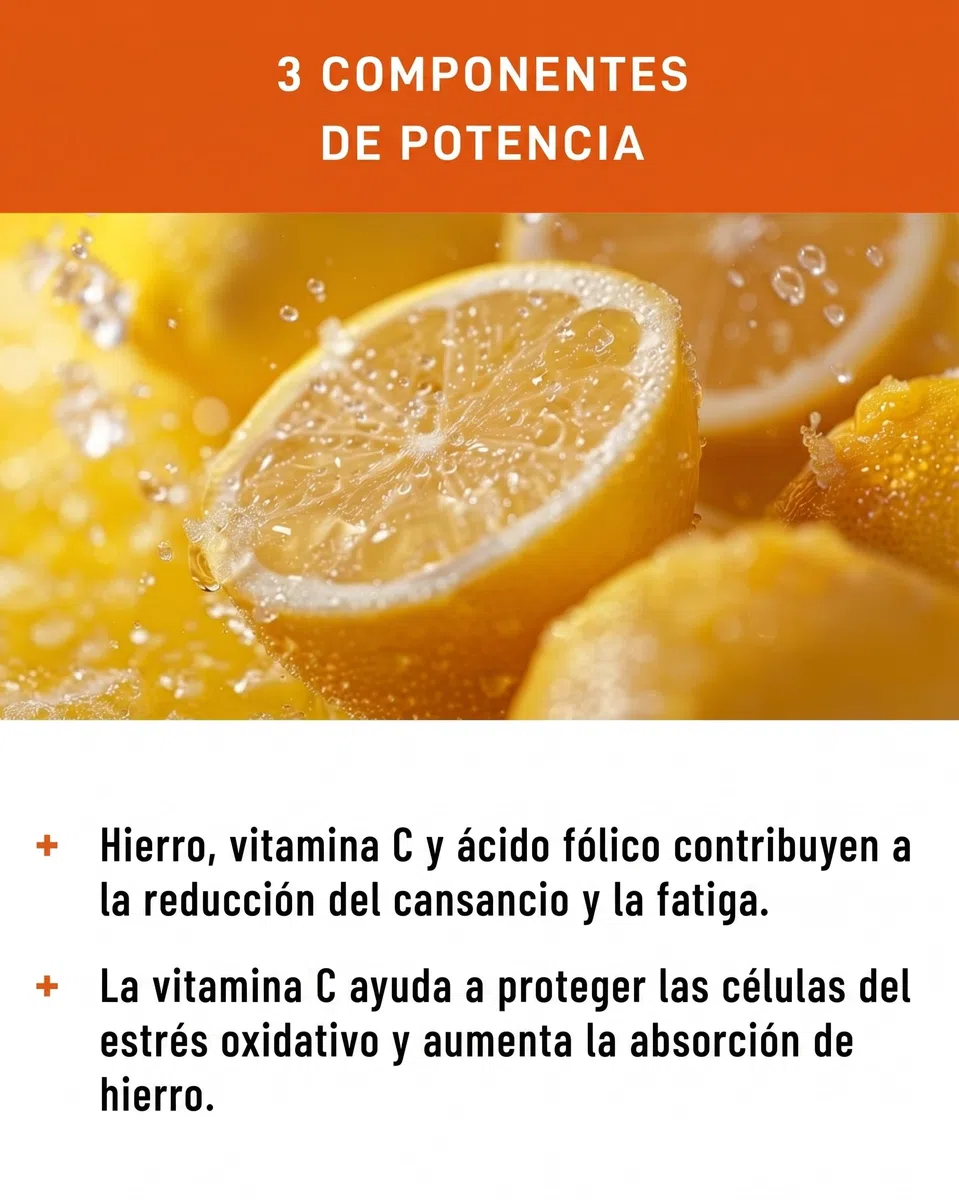 N1 Hierro 30 mg + vitamina C y ácido fólico - 30 tabletas de hierro - 98% de suplemento de hierro biodisponible - alta dosis para el sistema inmunológico, metabolismo energético y en caso de