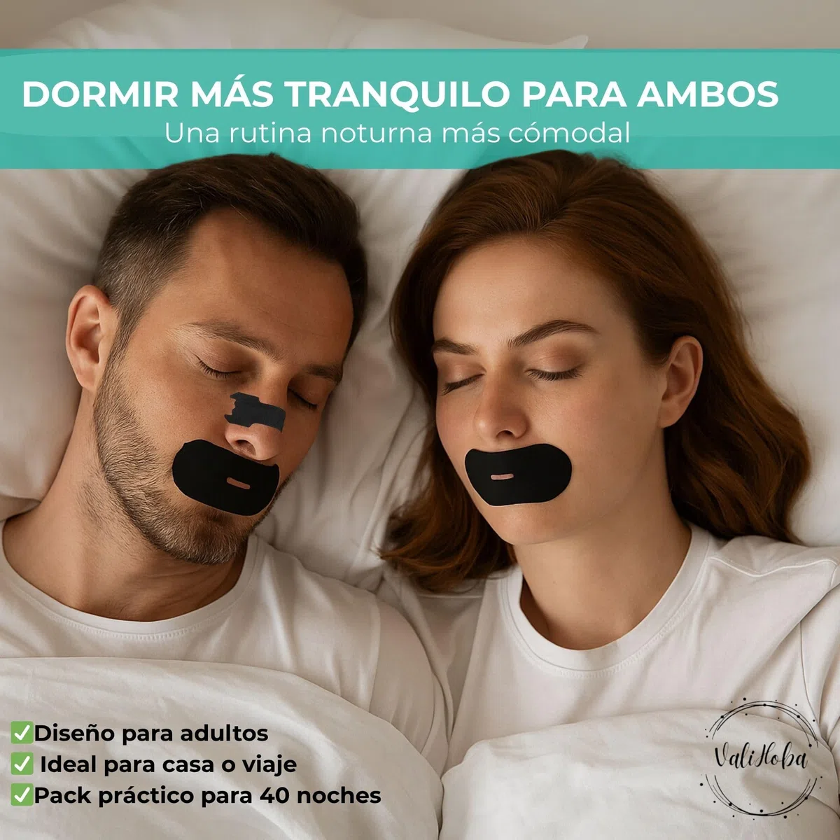 PACK 2 EN 1 / TIRAS NASALES Y TIRAS BUCALES PARA DORMIR/MOUTH TAPE ANTIRRONQUIDOS / 80 UDS / 40 CINTAS Y 40 TIRAS/RESPIRACIÓN NASAL/HIPOALERGÉNICO