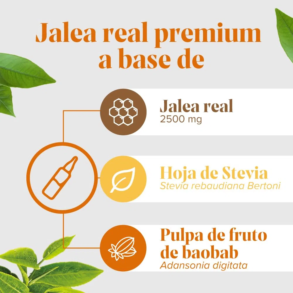 Arkopharma Arkoreal Jalea Real 2500mg Sin Azúcar 20 Ampollas, Máxima Concentración En Jalea Real, Complemento Alimenticio