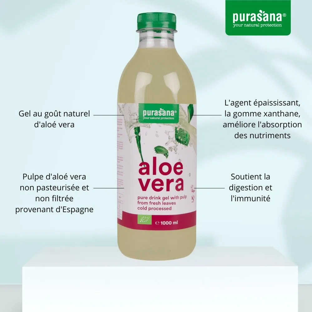 Aloe vera drink gel 1 litre (with pulp) BIO