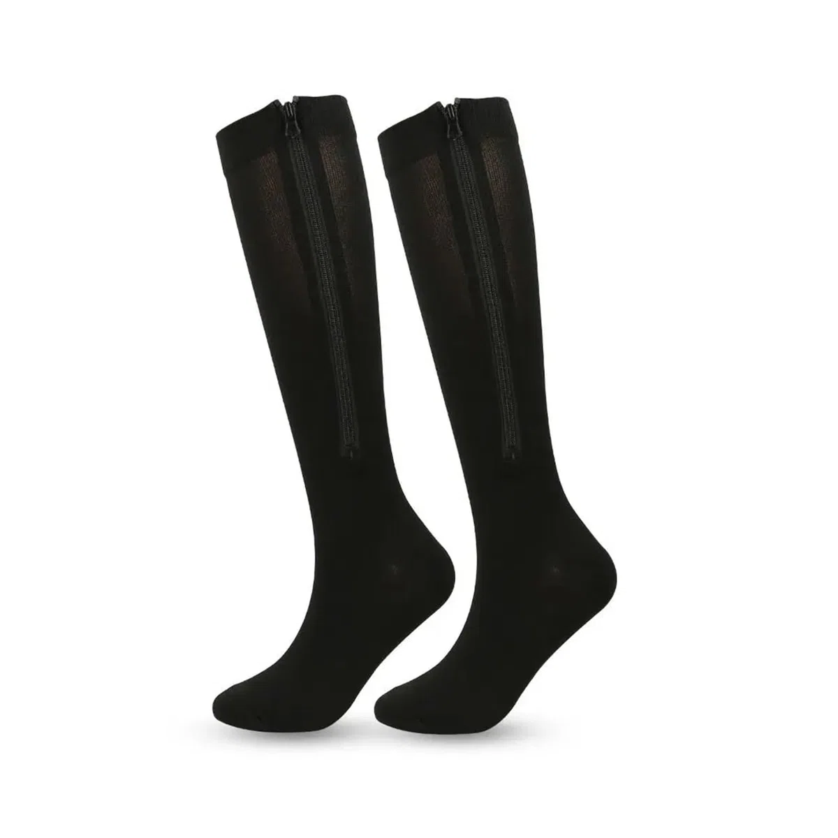 medias de compresion 1 par de calcetines compresión con cremallera for mujer y hombre, nailon elástico, punta cerrada medias presión