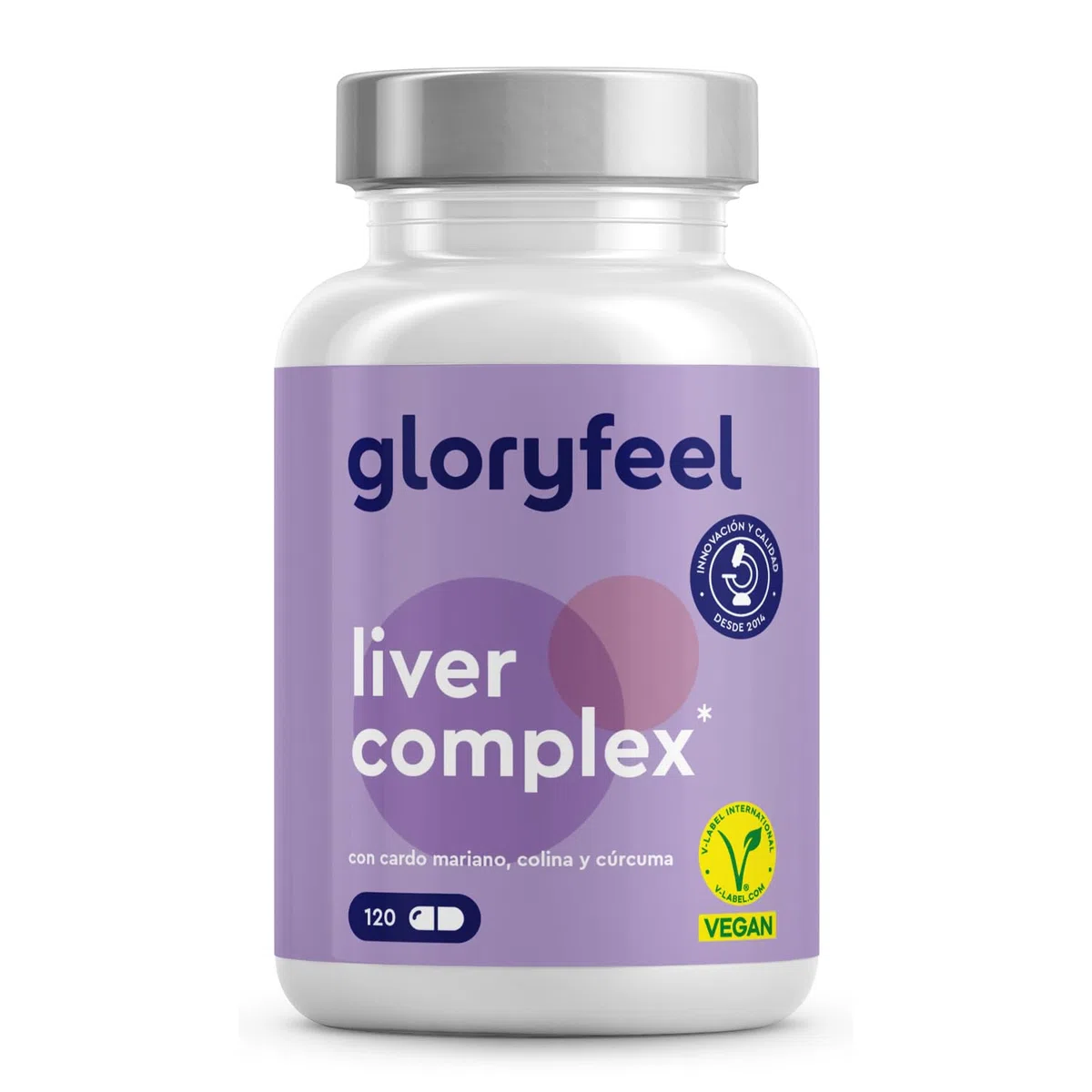 Liver Complex - Cardo Mariano 500mg (80% de Silimarina) y COLINA + Alcachofa, Cúrcuma, Espirulina, Zinc y Selenio - Complejo para el hígado* - 120 Cápsulas Veganas - Probado en laboratorio
