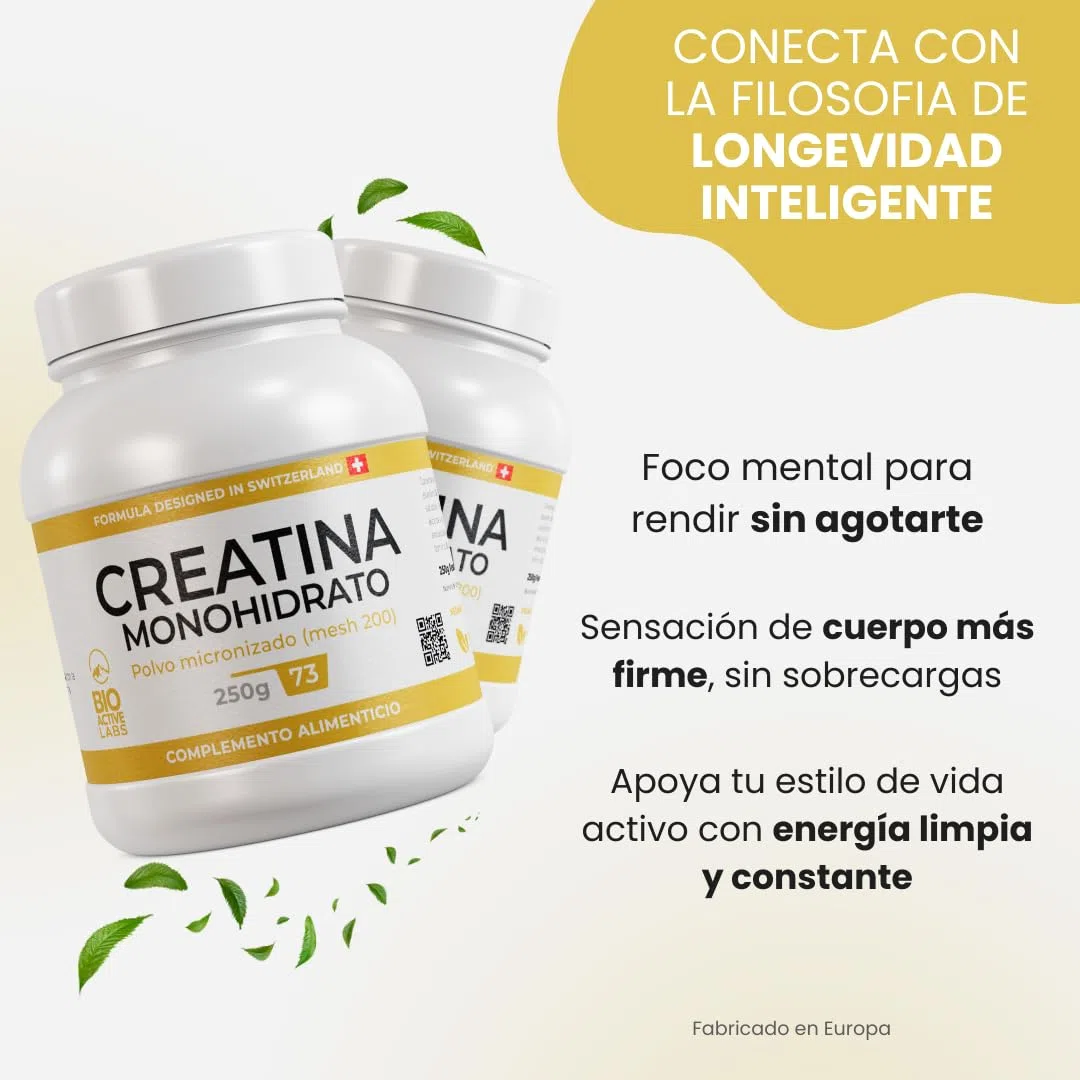 Creatina Monohidratada 100% Pura Micronizada – Fuerza, Energía y Rendimiento Deportivo | BioActiveLabs | Máxima Disolución, Sabor Neutro | 250 g