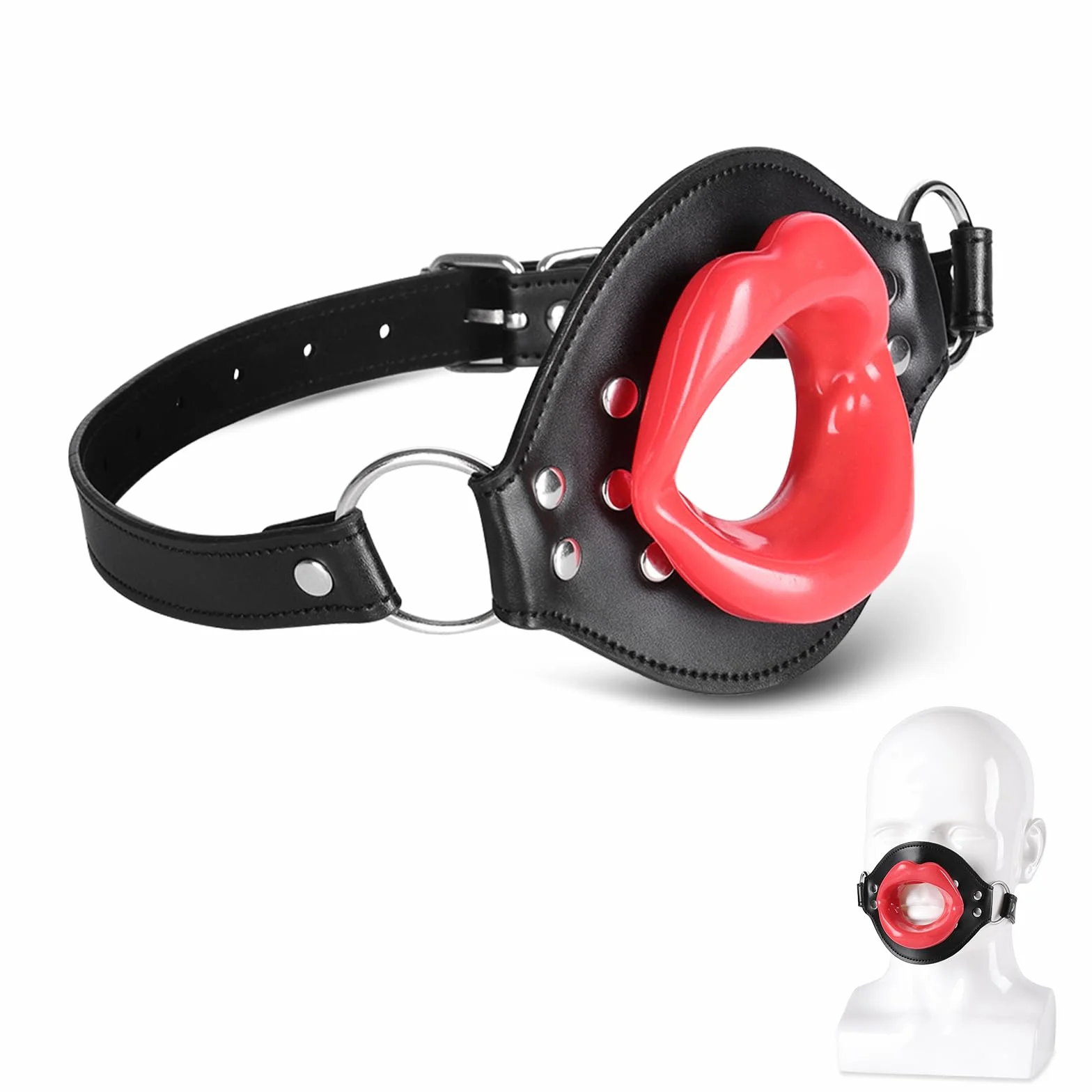 Silicona Mordaza Boca Grande Bola Mordaza con Correas de Cuero Ajustable Fetiche BDSM Bondage Extremo Juguete Sexual para Parejas
