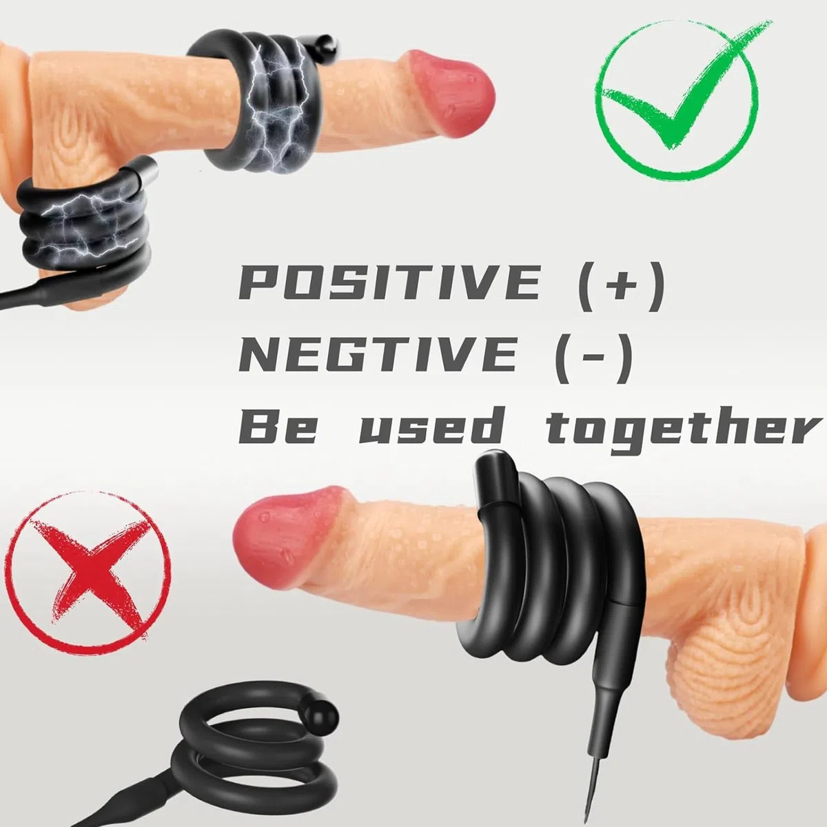 Electroestimulación Anillos para el Pene y Testículos Masculino Ereccion