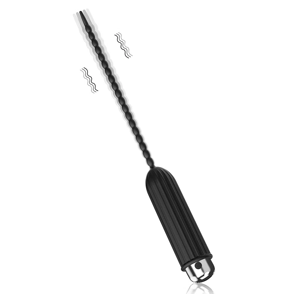 Vibrador Uretral De Silicona Plug Para El Pene Dilatador Uretral De Catéter Con 10 Modos De Vibración Plug Dilatador Para El Pene Impermeable Para Hombres (L)
