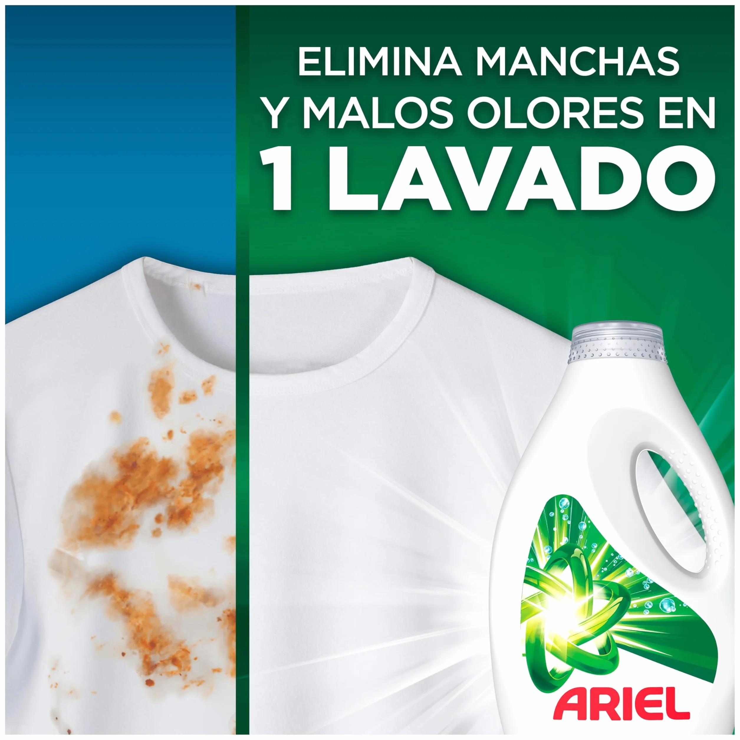 Ariel Detergente Lavadora Liquido 60 Lavados, Original, Jabon Limpieza Mejorada en Ciclos Mas Frios con la Exclusiva Tecnologia de limpieza en Frio