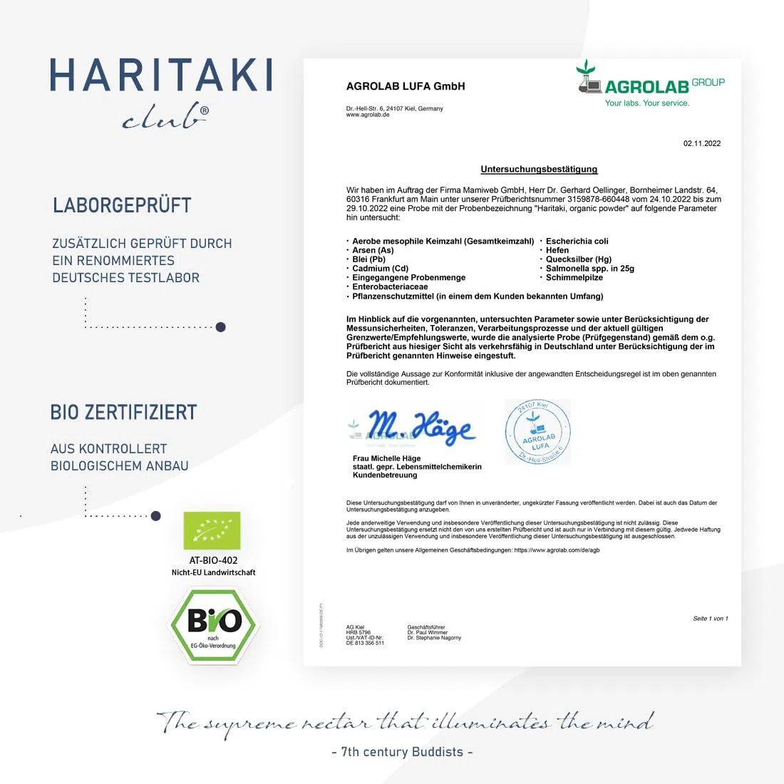 Polvo orgánico Haritaki, calidad premium, Haritaki Club | probado en laboratorio y certificado ecológico de la UE | Terminalia Chebula | Vegano, Kosher, Halal 100% natural 18.96