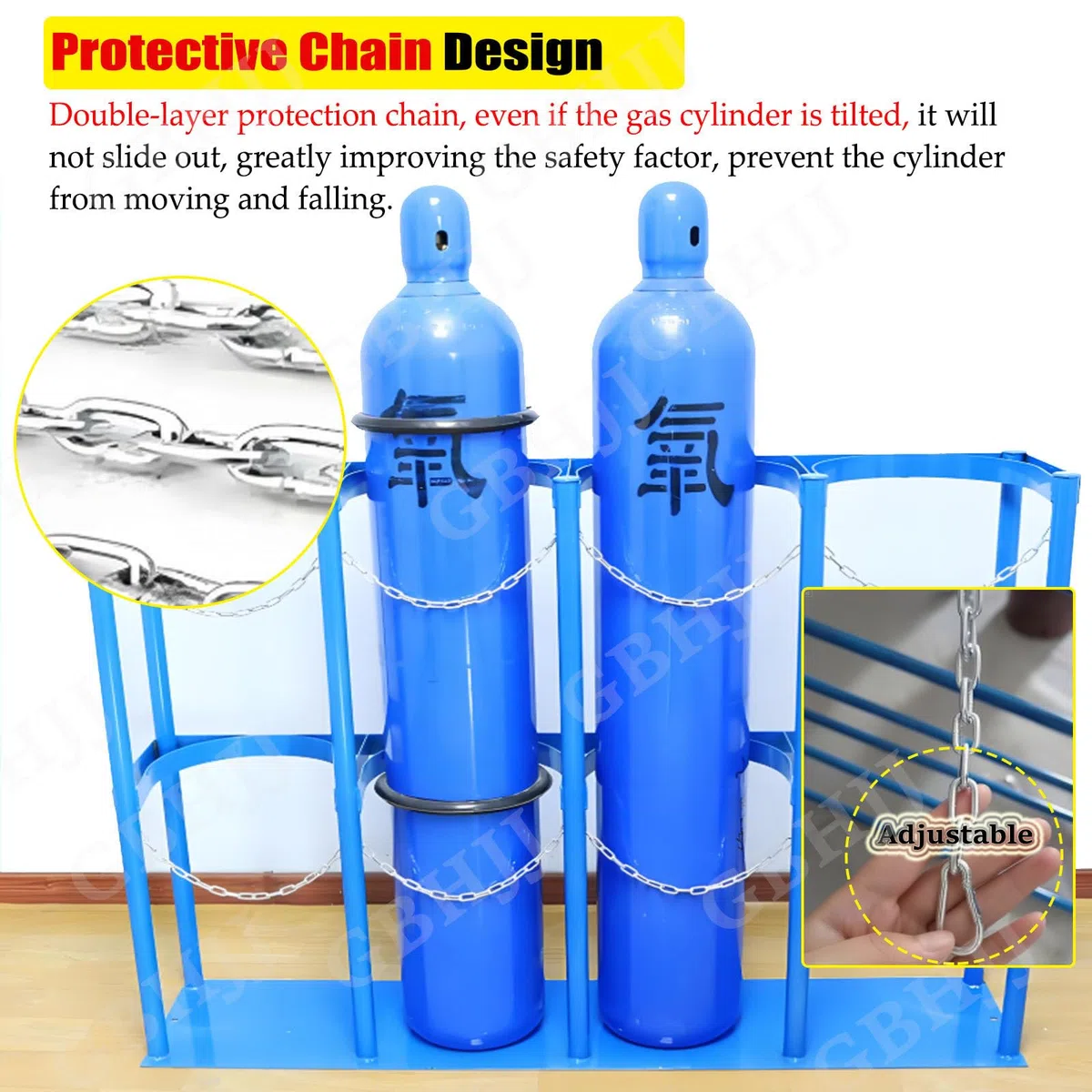 Soporte de tanque de oxígeno resistente, soporte cilíndrico de montaje en suelo para 1-4 botellas, acabado recubierto confiable, 31 x 30 x 100 cm